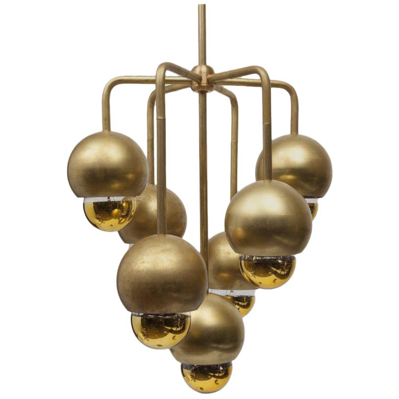 Brass Septetable Bubble Pendant Light