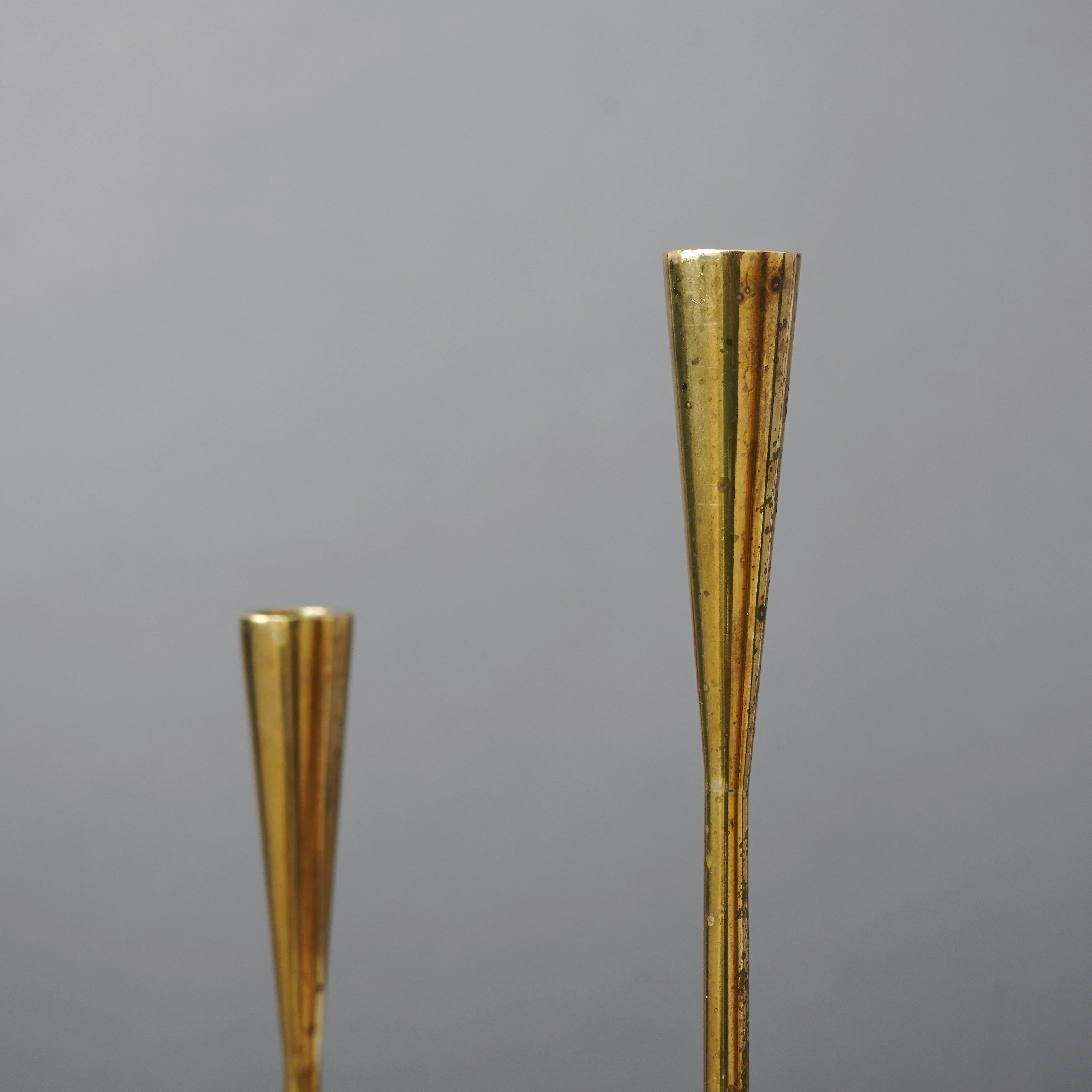 Brass Serpentine Candlestick by Illums Bolighus. Denmark, 1950s For Sale 5