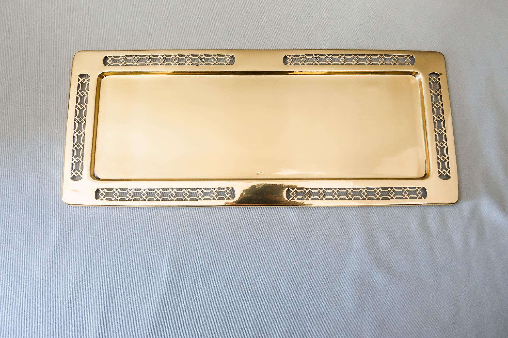 Art Deco Brass Serving Plate Vienna, 1920s For Sale