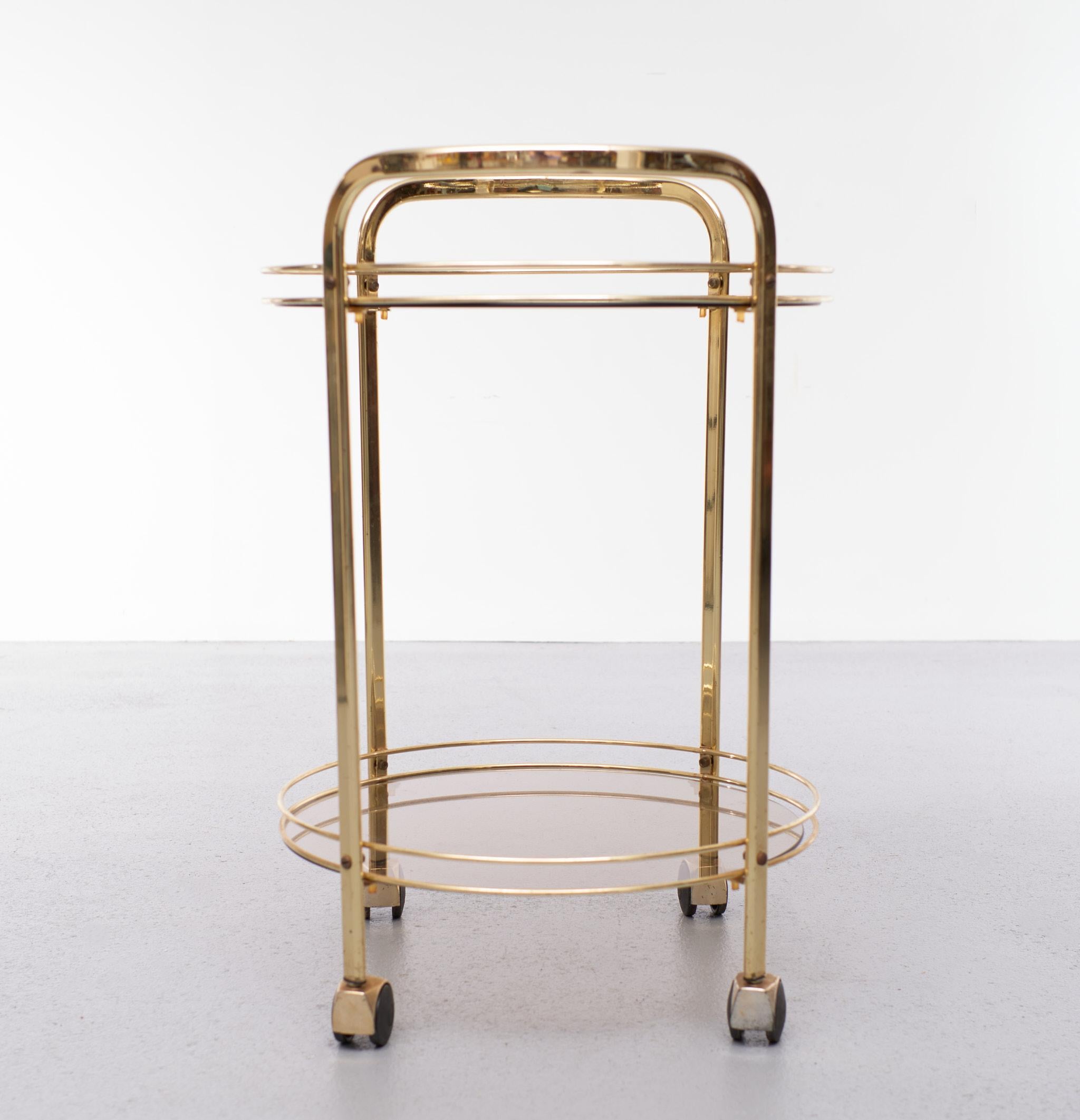 Brass Serving Trolley, France, 1970s In Good Condition In Den Haag, NL