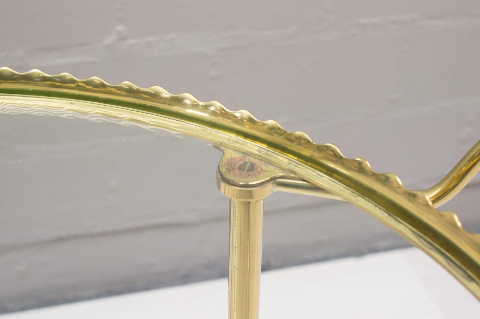 Brass Serving Trolley from Vereinigte Werkstätten Munich, Germany, 1950s For Sale 7