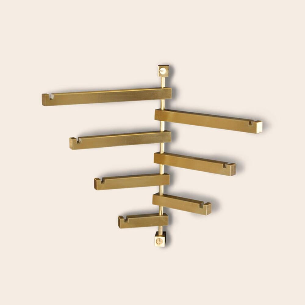 Post-Modern Brass Seven Coat Rack by OxDenmarq For Sale