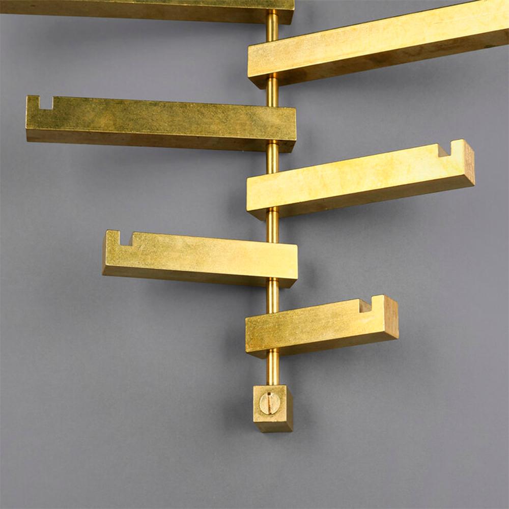 Danish Brass Seven Coat Rack by OxDenmarq For Sale