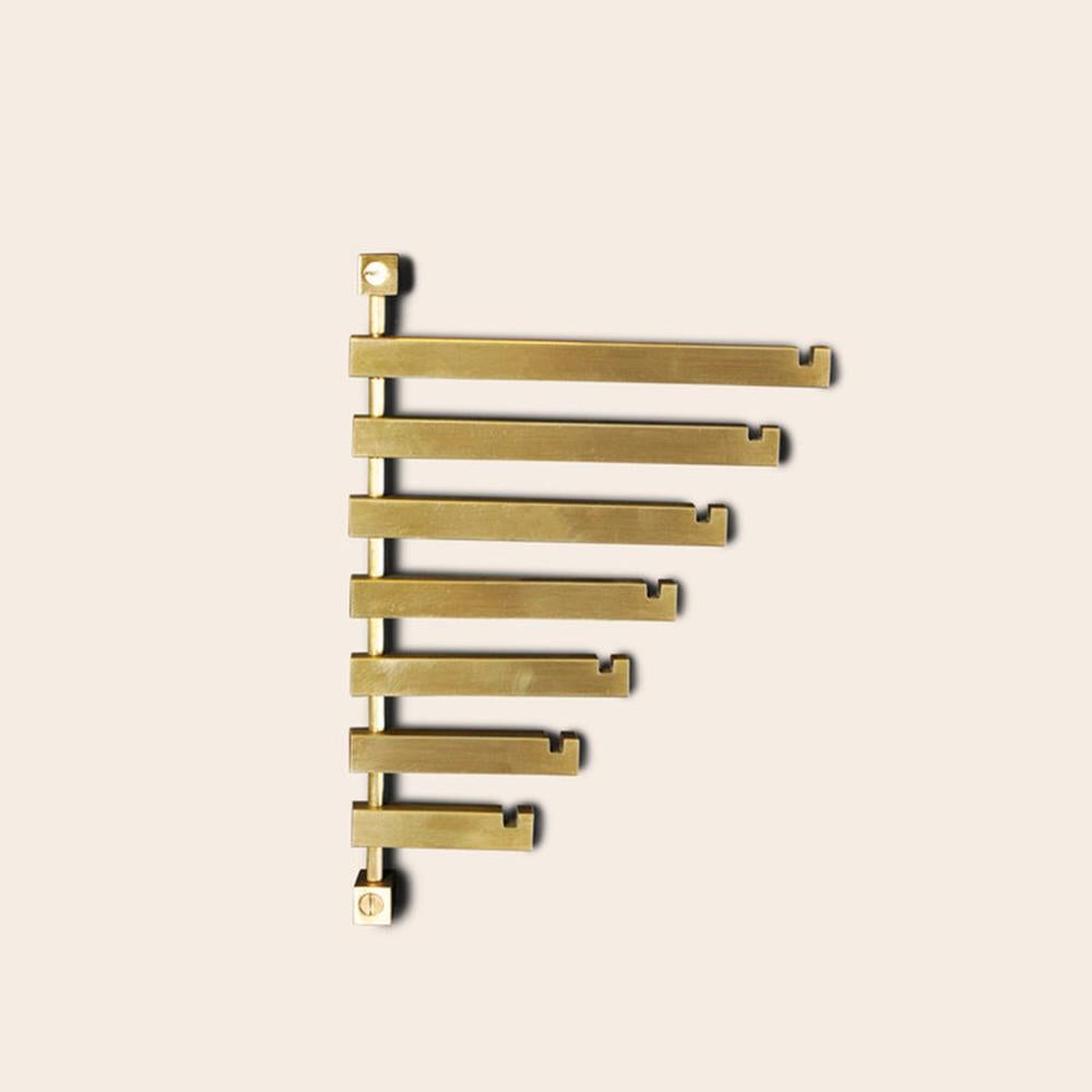 Contemporary Brass Seven Coat Rack by OxDenmarq