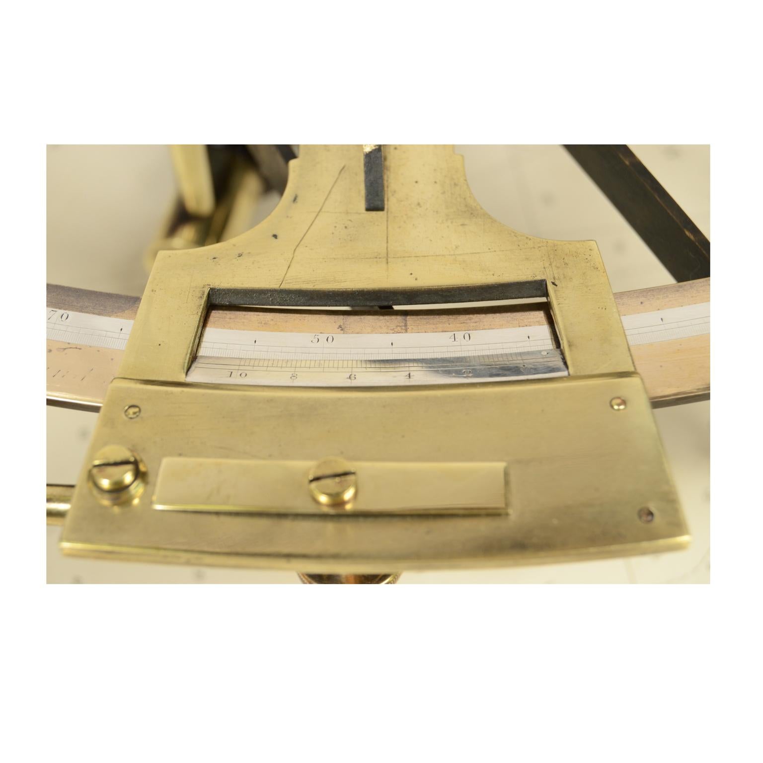 UK 1850 Brass Sextant Antique Nautical Measurement Instrument with Mahogany Box at 1stDibs