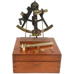Antique Brass Sextant from the Second Half of the 19th Century by George Odell, London