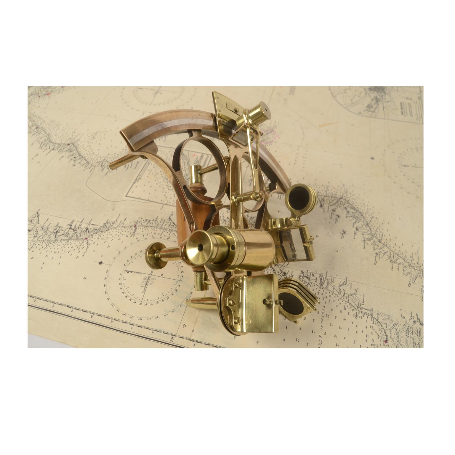 Brass Sextant Made in the Second Half of the 19th Century in Its Original Box 6