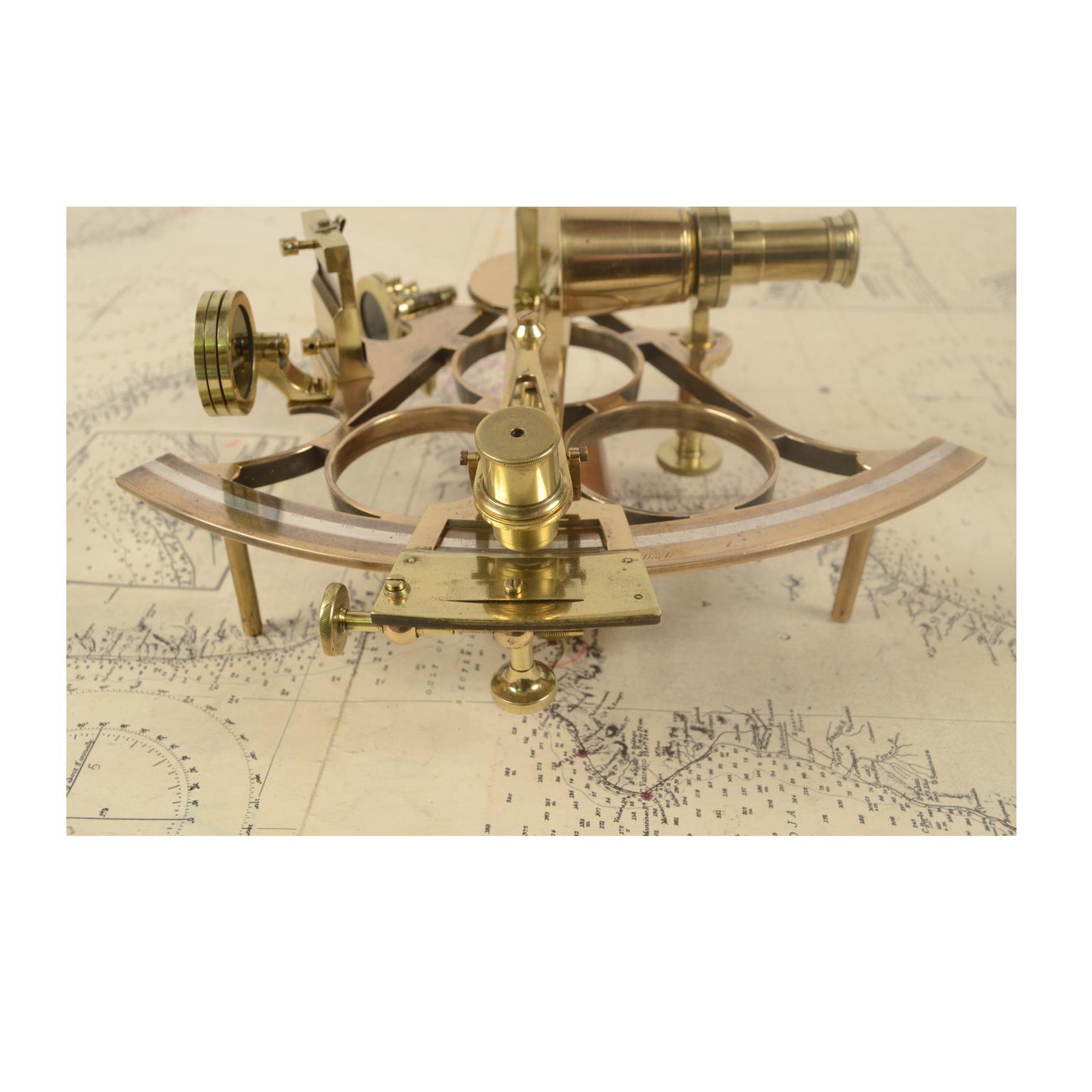 Brass Sextant Made in the Second Half of the 19th Century in Its Original Box 8