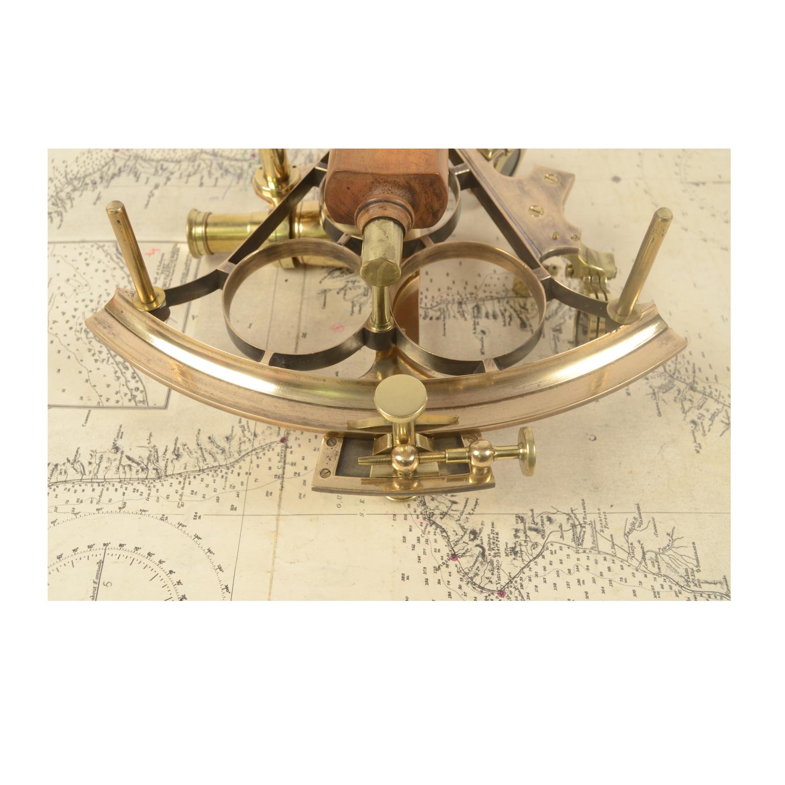 Brass Sextant Made in the Second Half of the 19th Century in Its Original Box 9