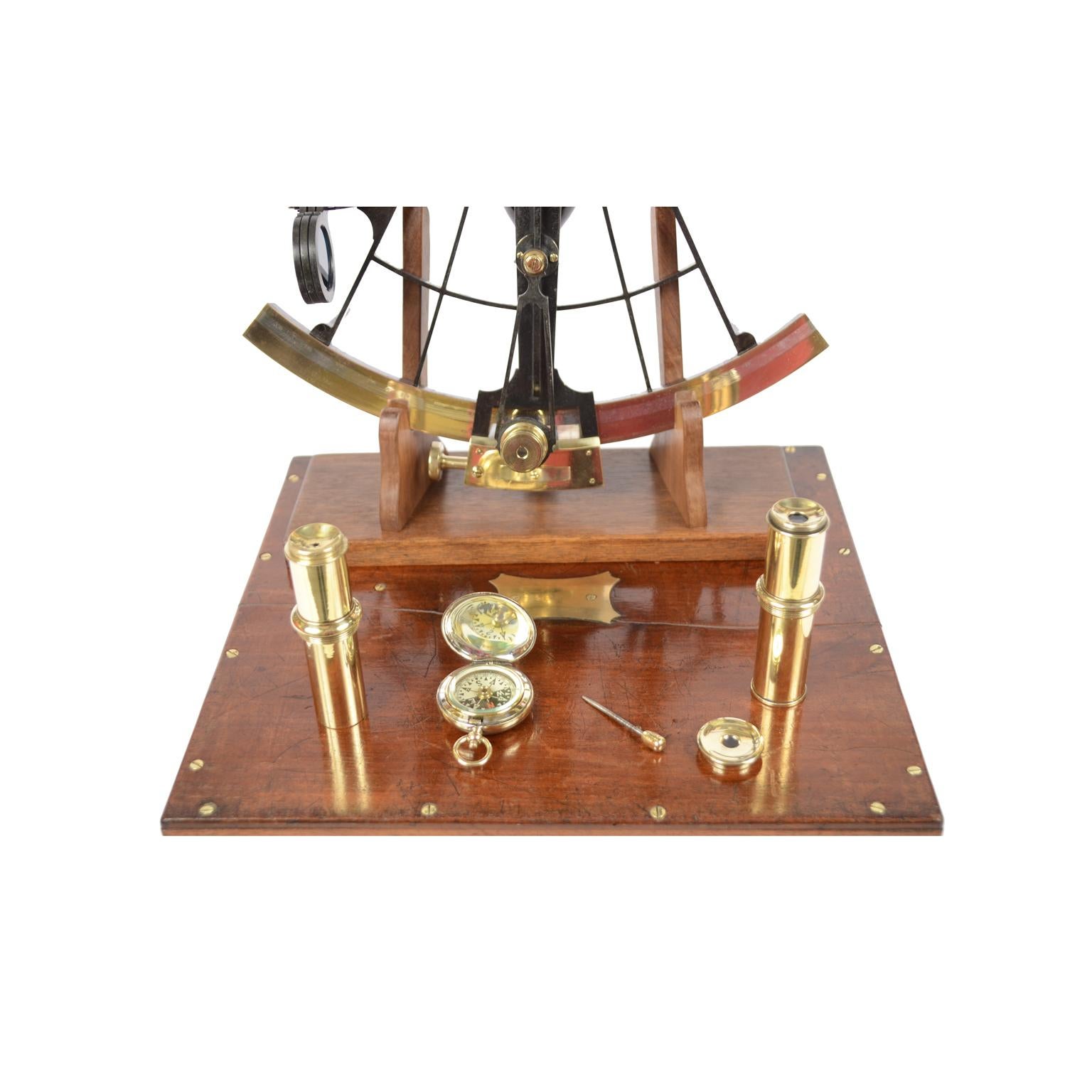 British Brass Sextant Negretti Zambra Second Half of 19th Century in its Mahogany Box