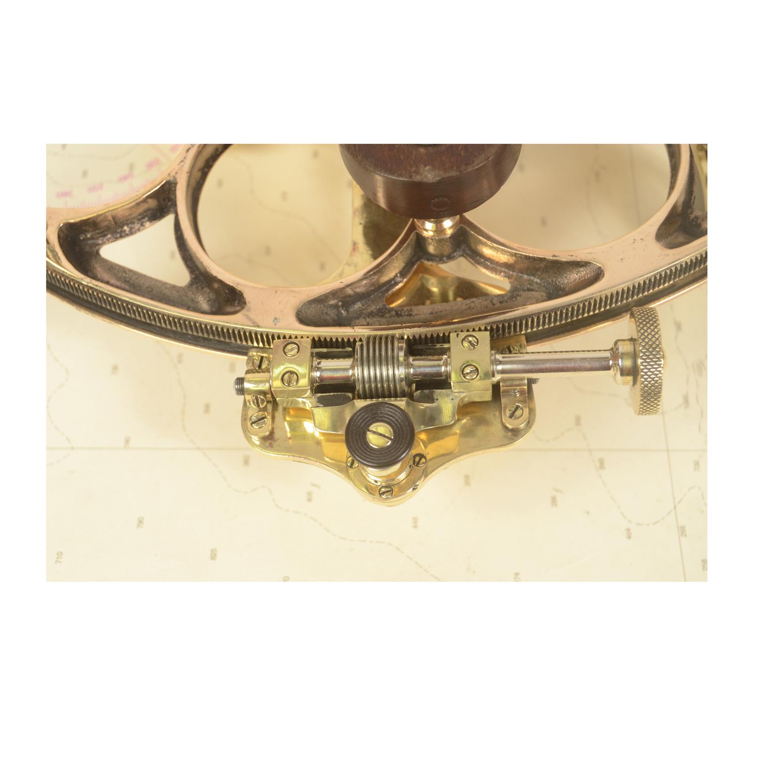 1913 Nautical Brass Sextant J. Lilley  Mahogany Box Antique Marine Instrument 4
