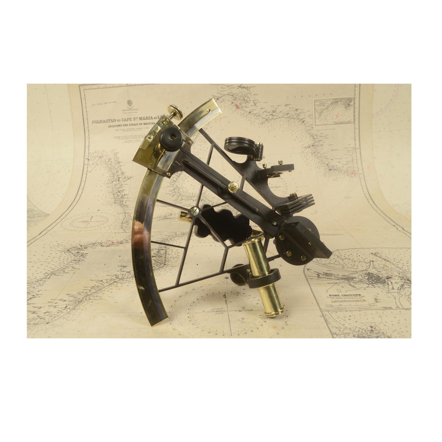 Brass Sextant Signed WC COX Devonport, Mid-19th Century 7