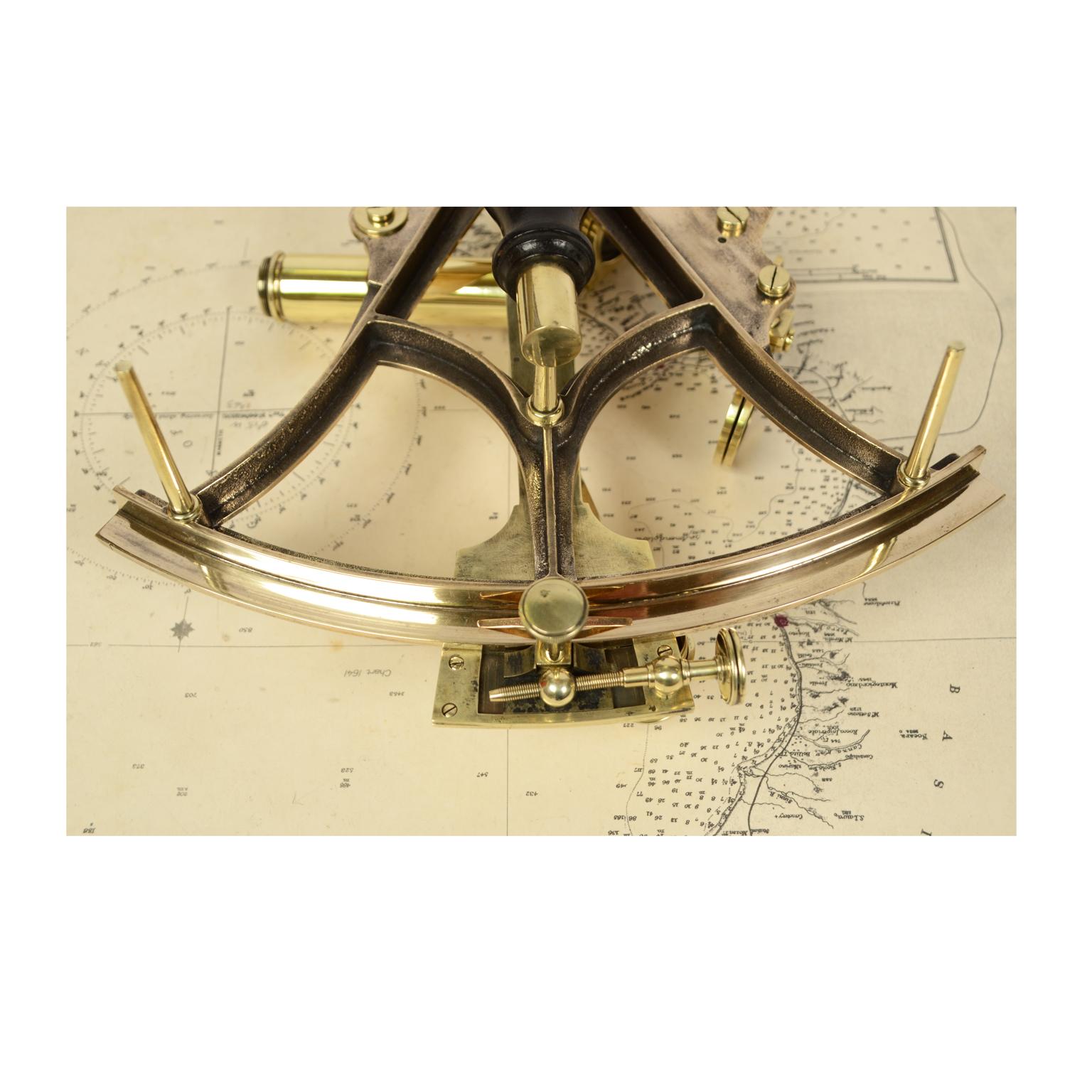 Brass Sextant Signed W.R Williams Dock St. Newport from the Mid-19th Century 6