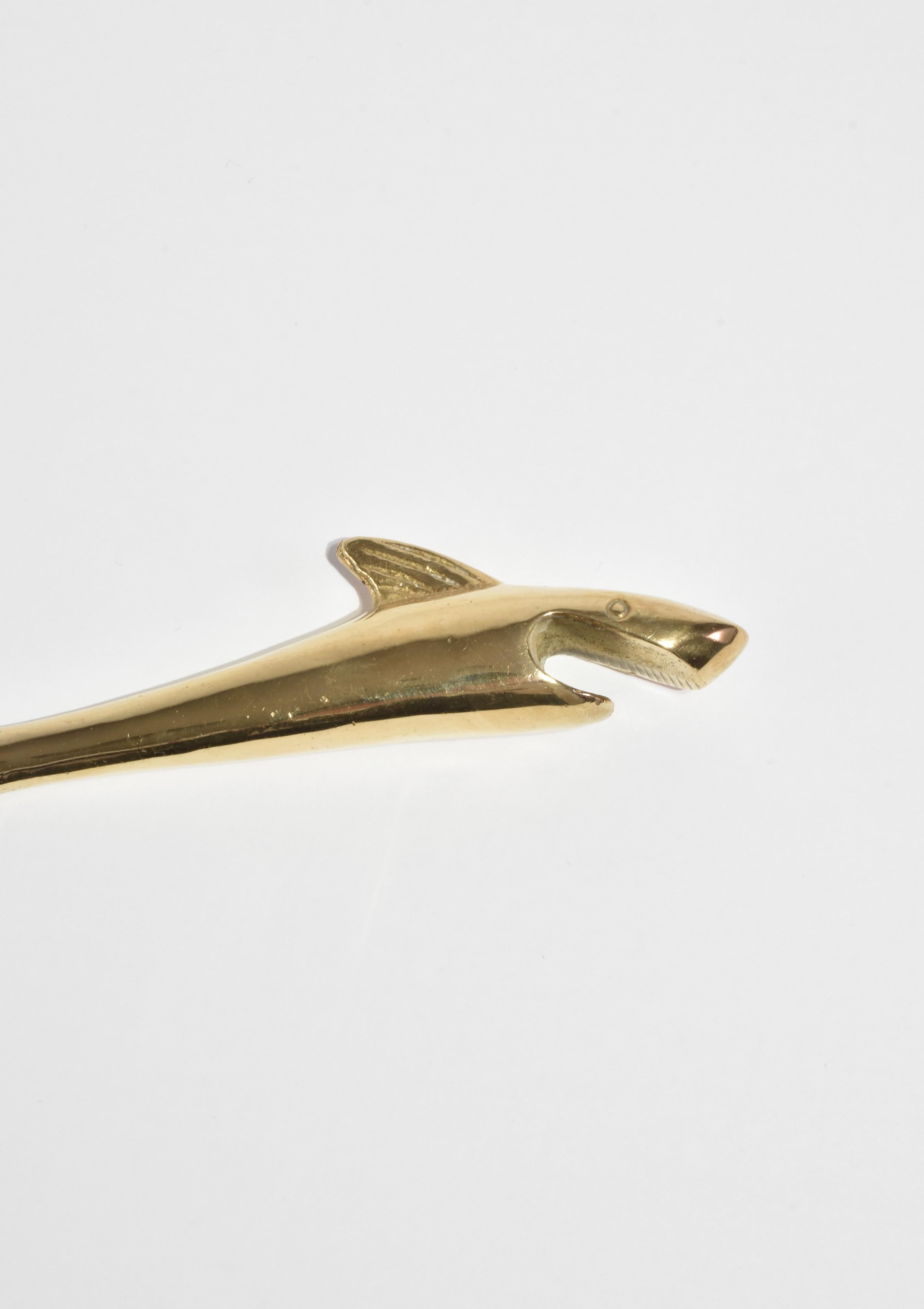 Brass Shark Bottle Opener In Good Condition In Richmond, VA