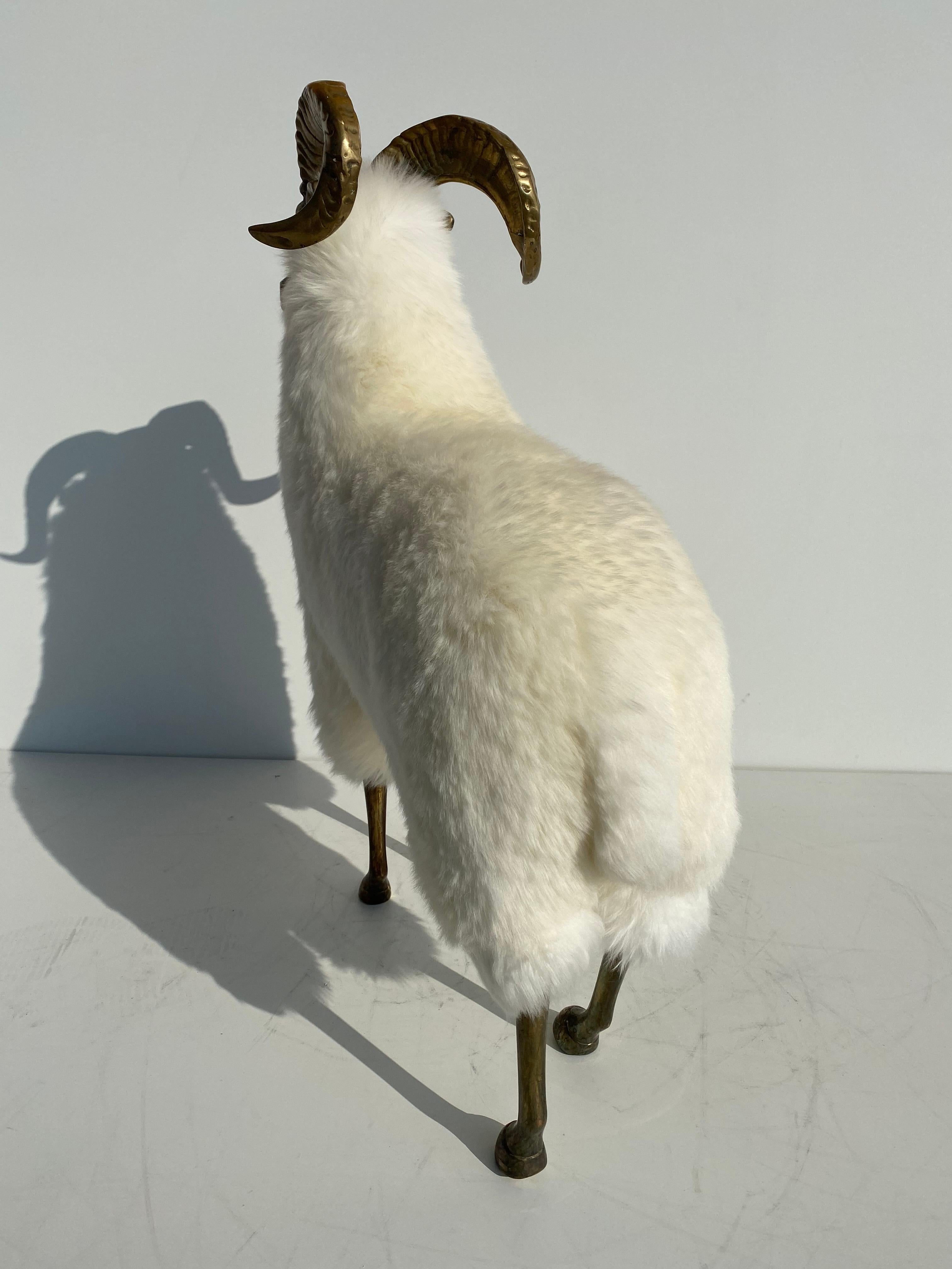 Brass Sheep or Ram Sculpture In Good Condition In North Hollywood, CA