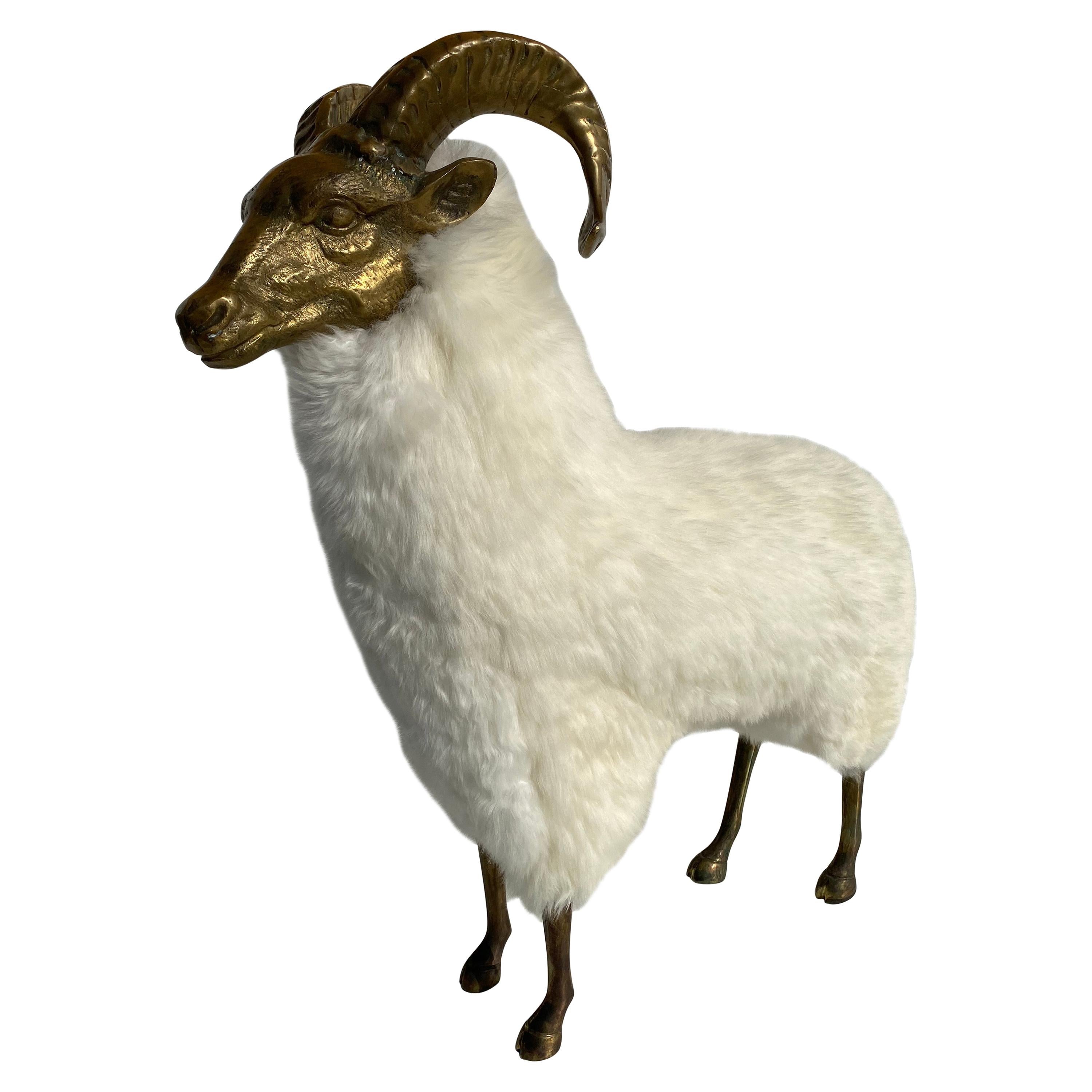 Brass Sheep or Ram Sculpture