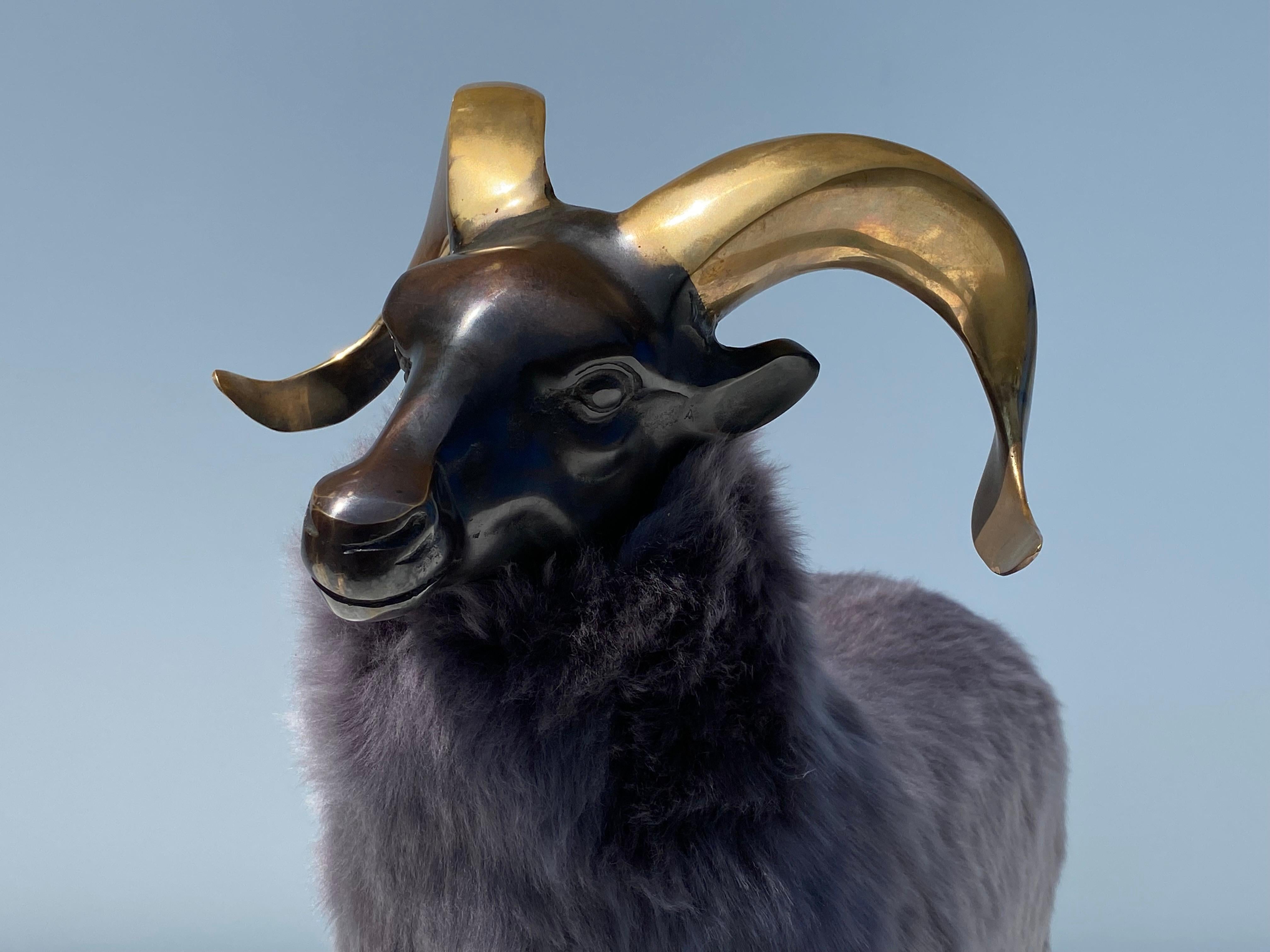 Brass Sheep Ram Sculpture 4