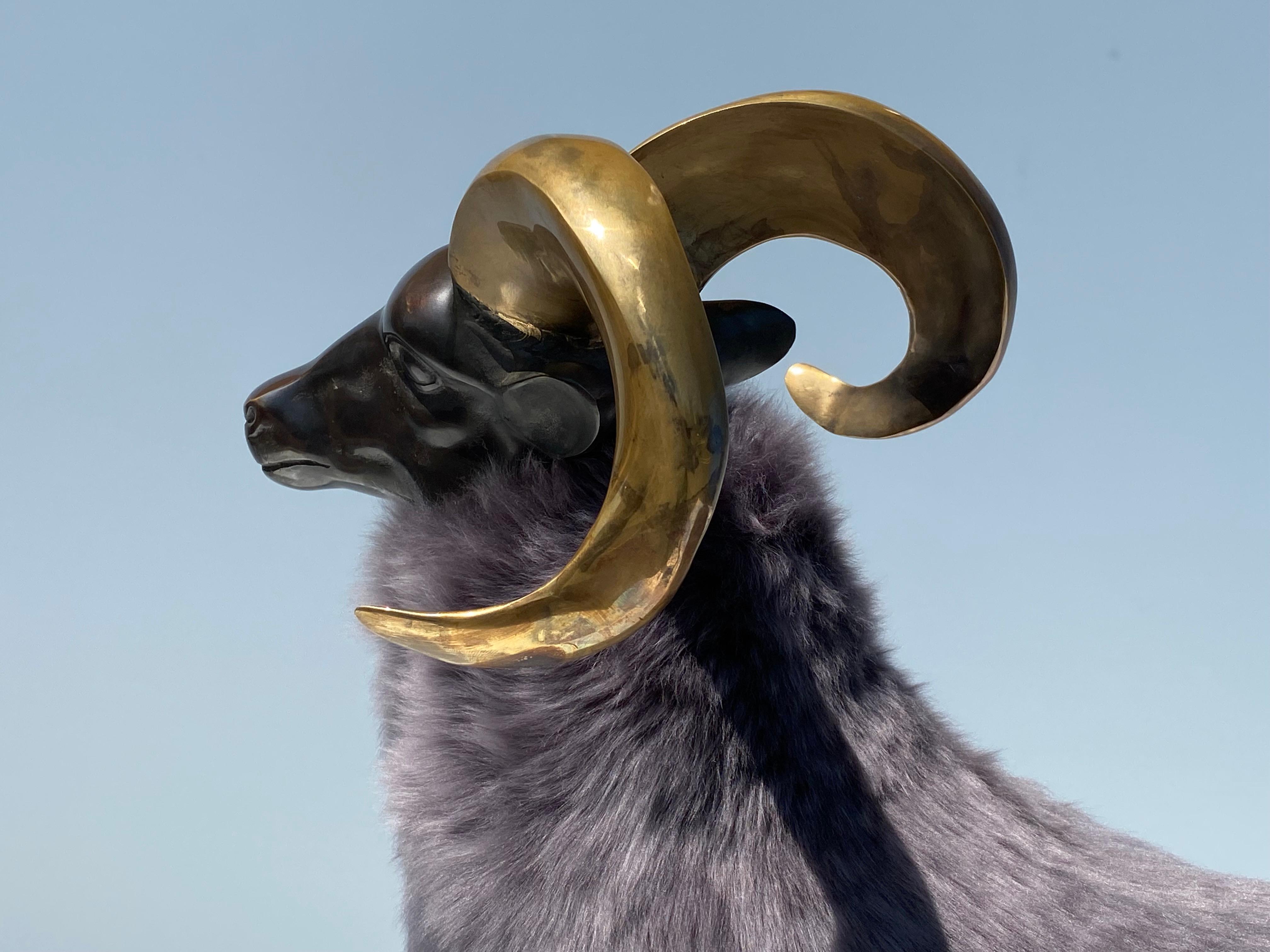 Brass Sheep Ram Sculpture 6