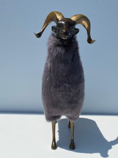 Brass Sheep Ram Sculpture