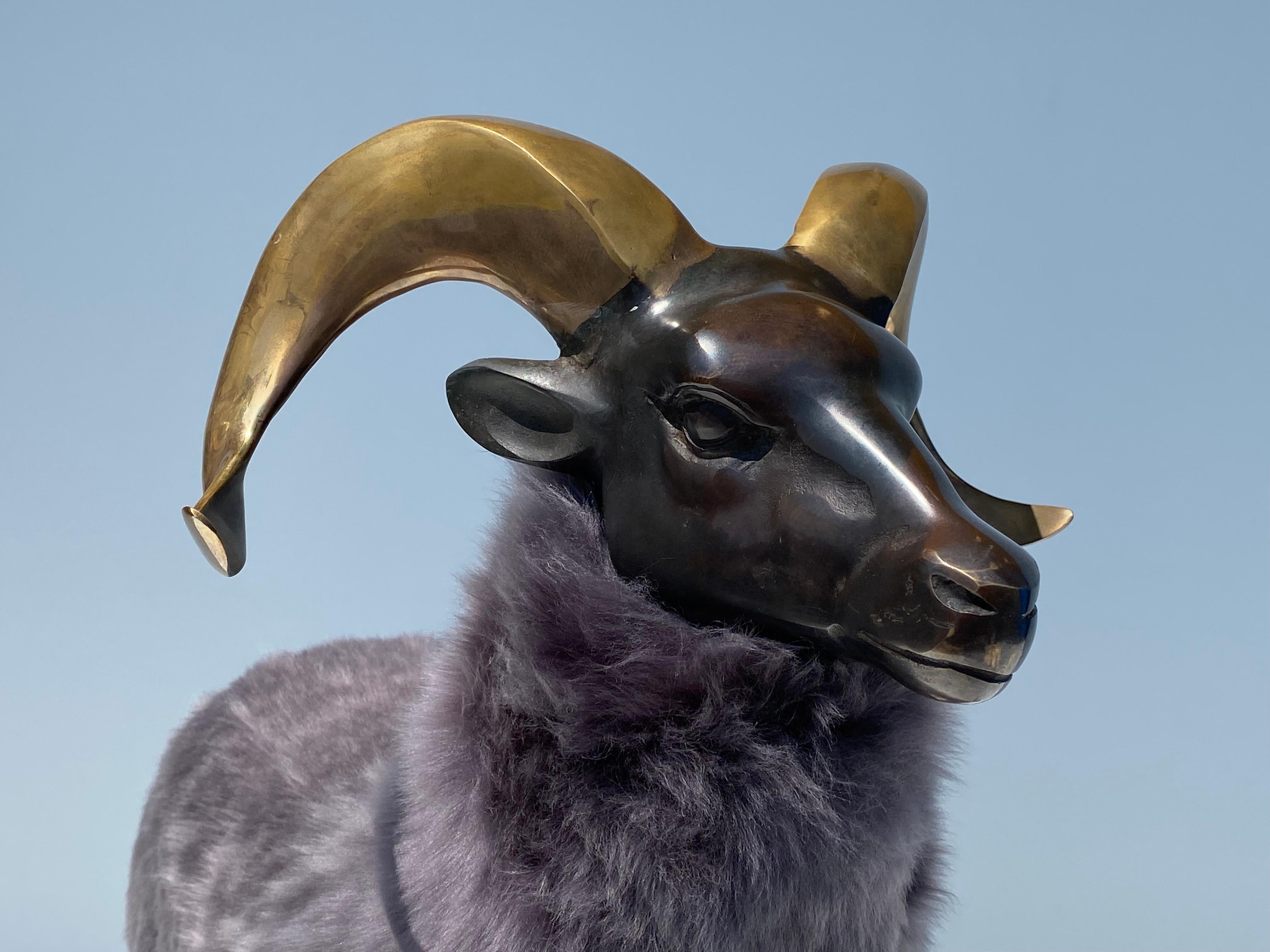 Brass Sheep Ram Sculpture 2