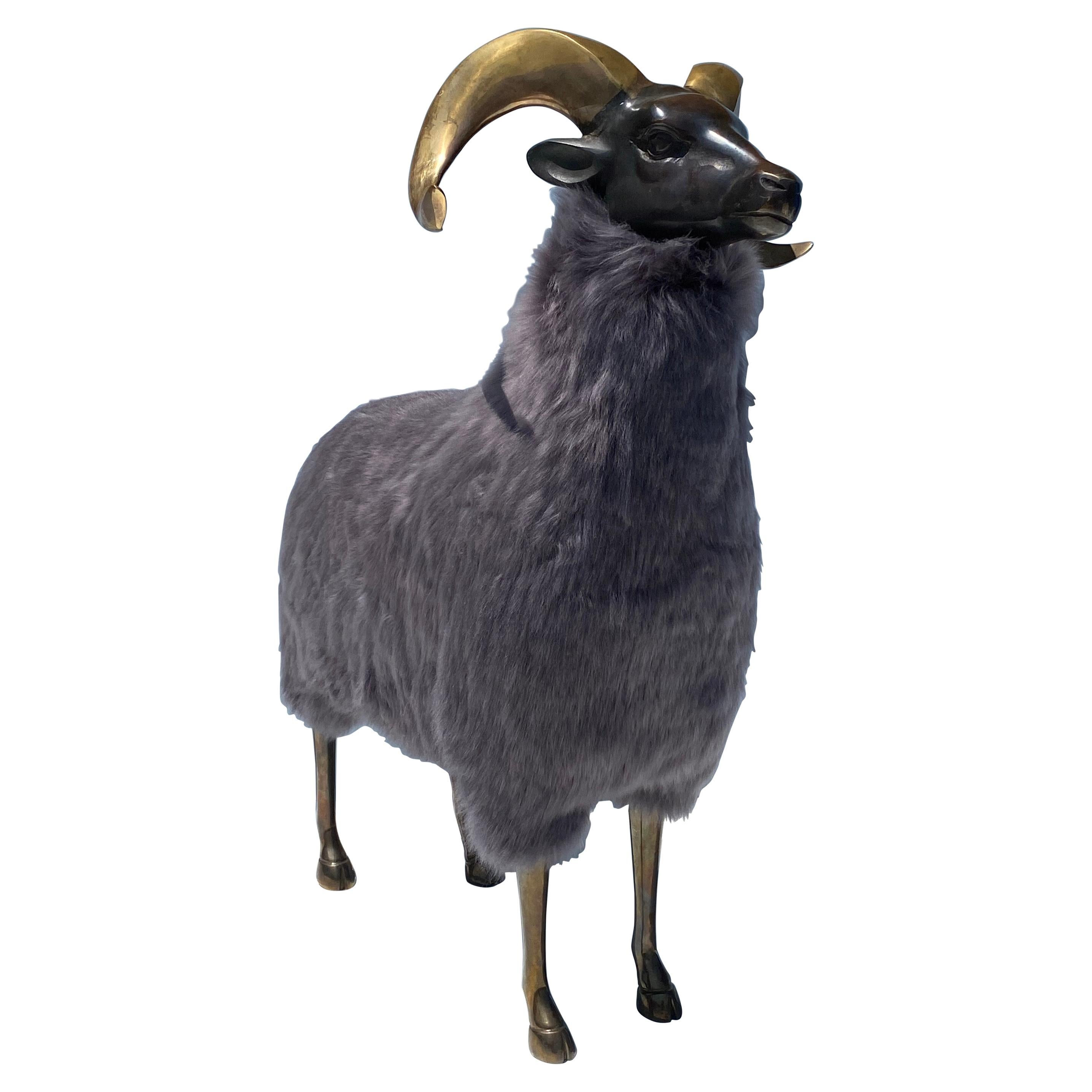 Brass Sheep Ram Sculpture