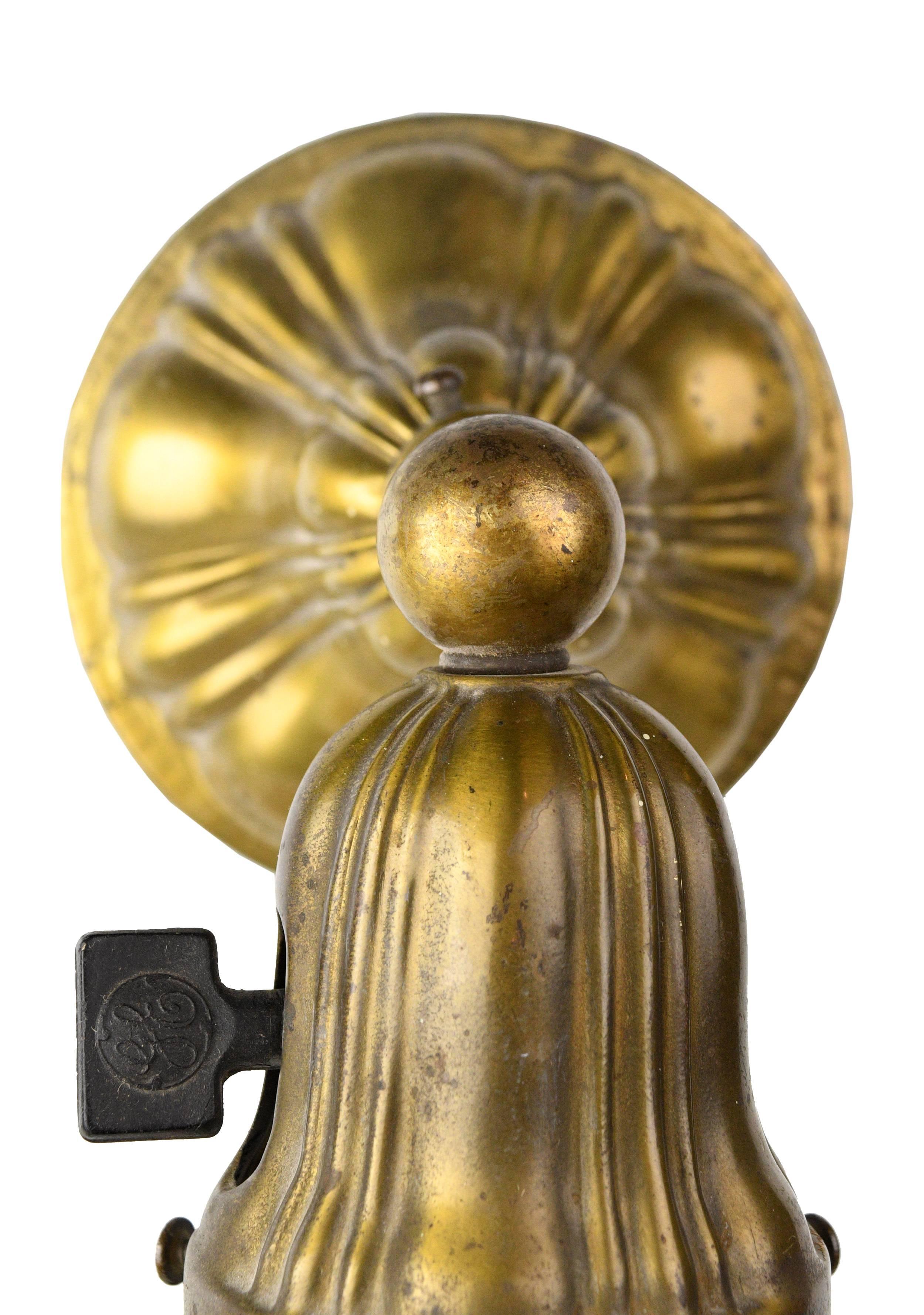 American Brass Sheffield Sconce with Ribbed Shade