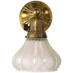 Brass Sheffield Sconce with Ribbed Shade