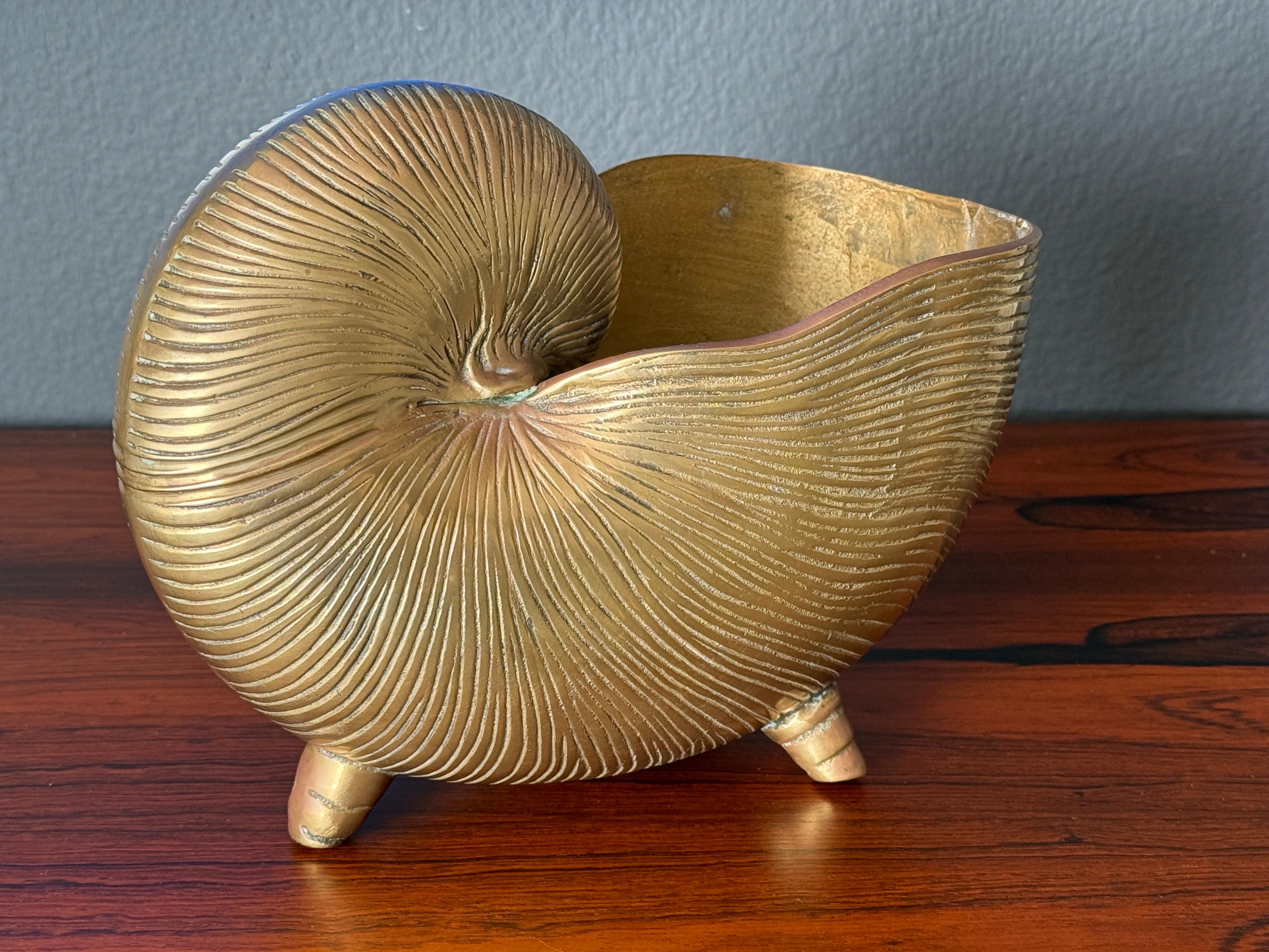 Brass Shell Conch Planter For Sale 2