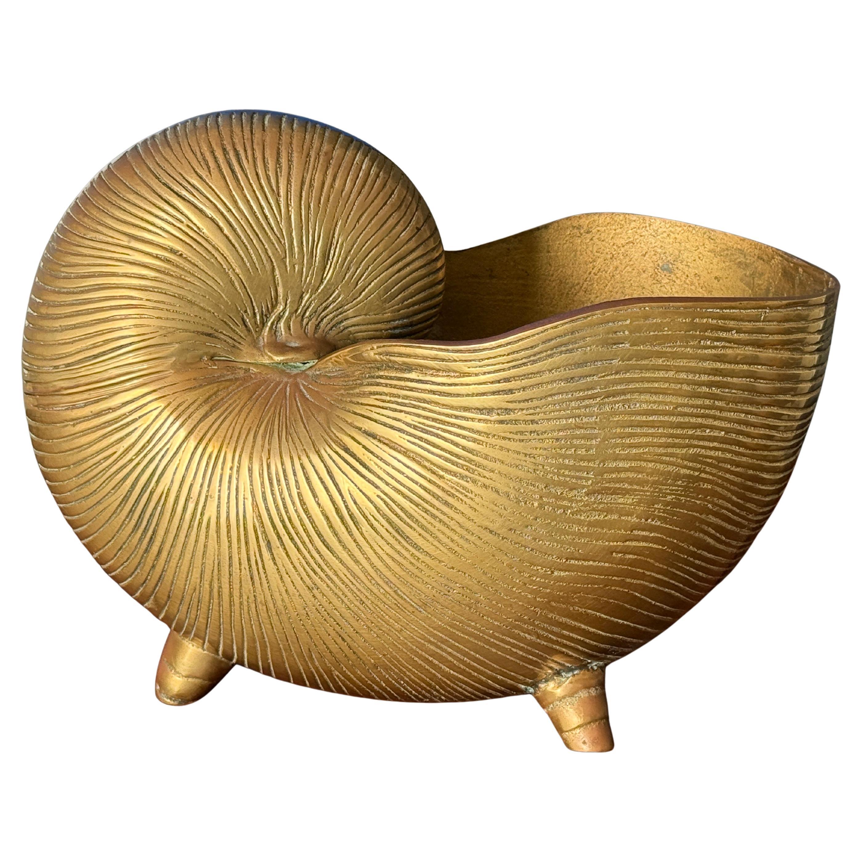 Brass Shell Conch Planter For Sale