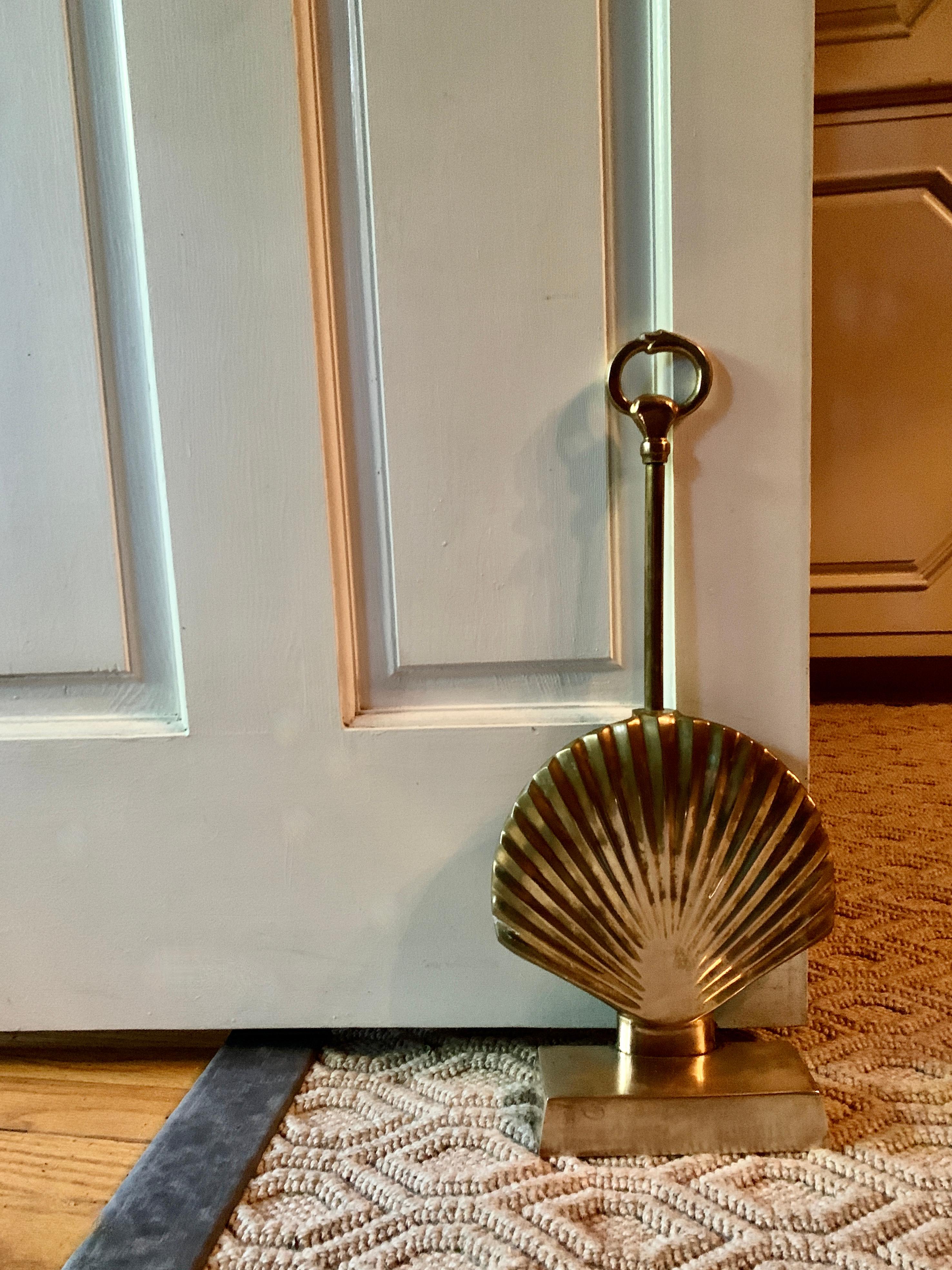 Polished Brass Shell Door Stop