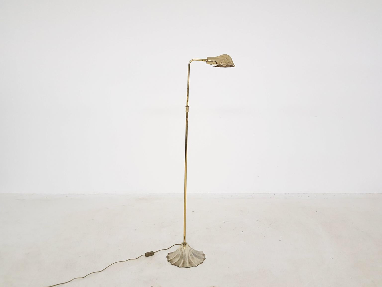 brass shell floor lamp