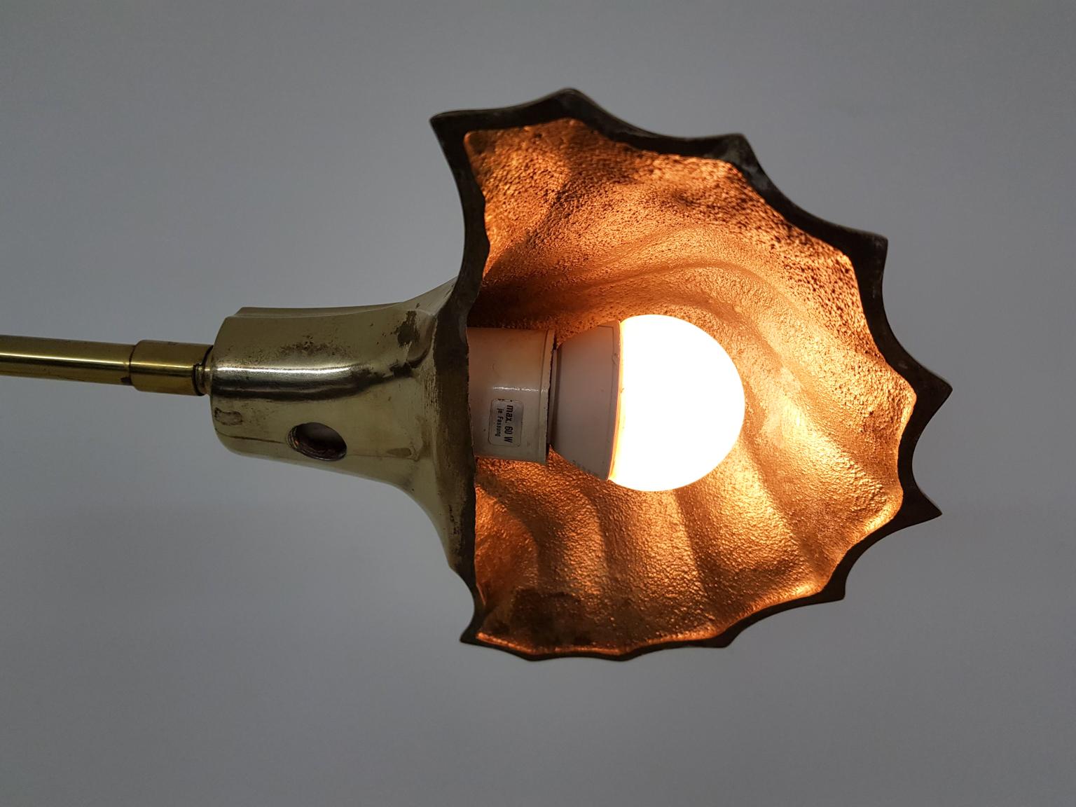 Mid-20th Century Brass Shell Shaped Floor Light, Maison Jansen Style