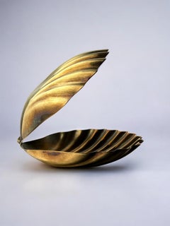 Brass Shell Vide-Poches Sculpture, Mid-Century Modern, Italy, 1970s