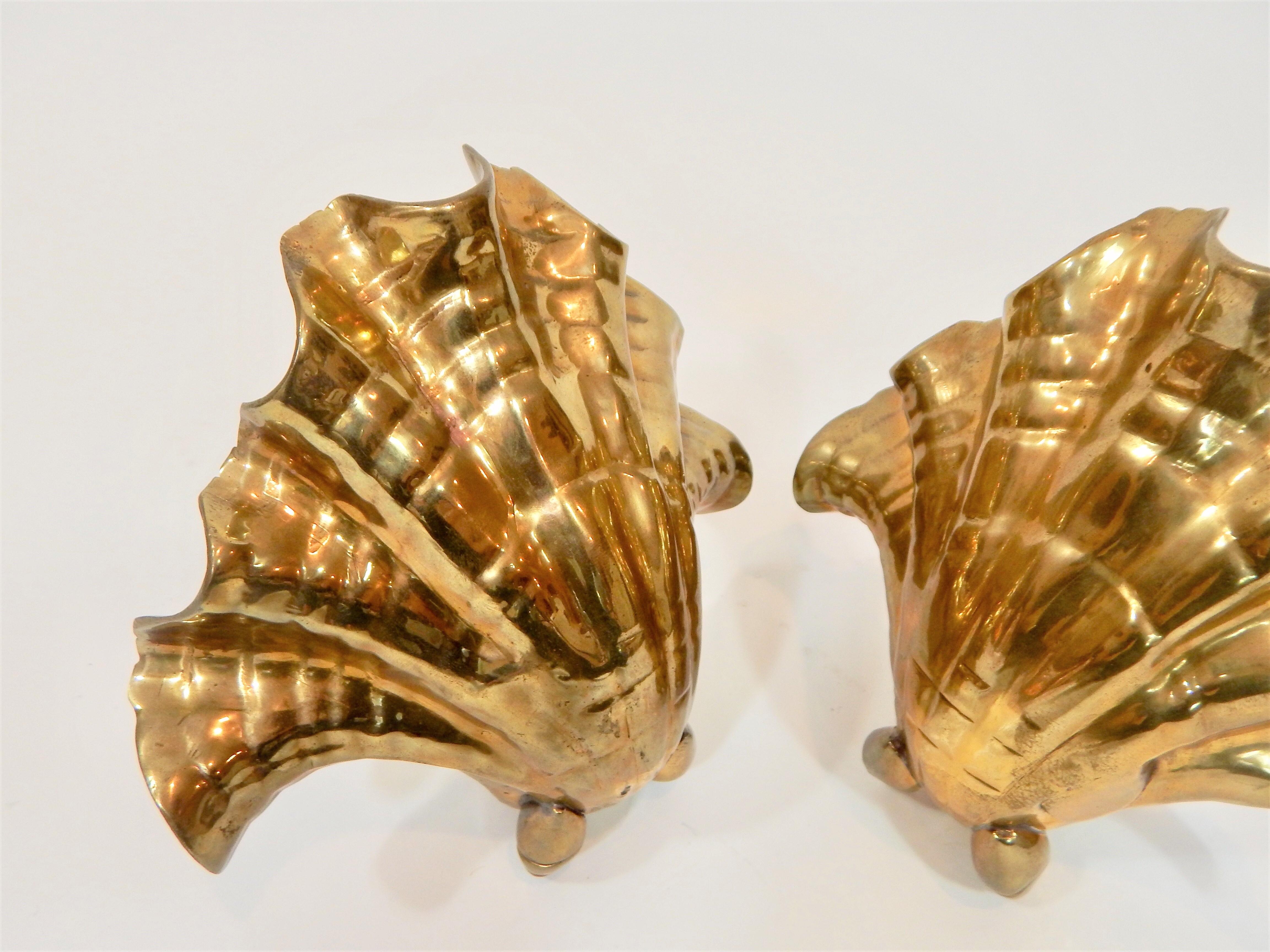 20th Century Mid Century Decorative Brass Shells 