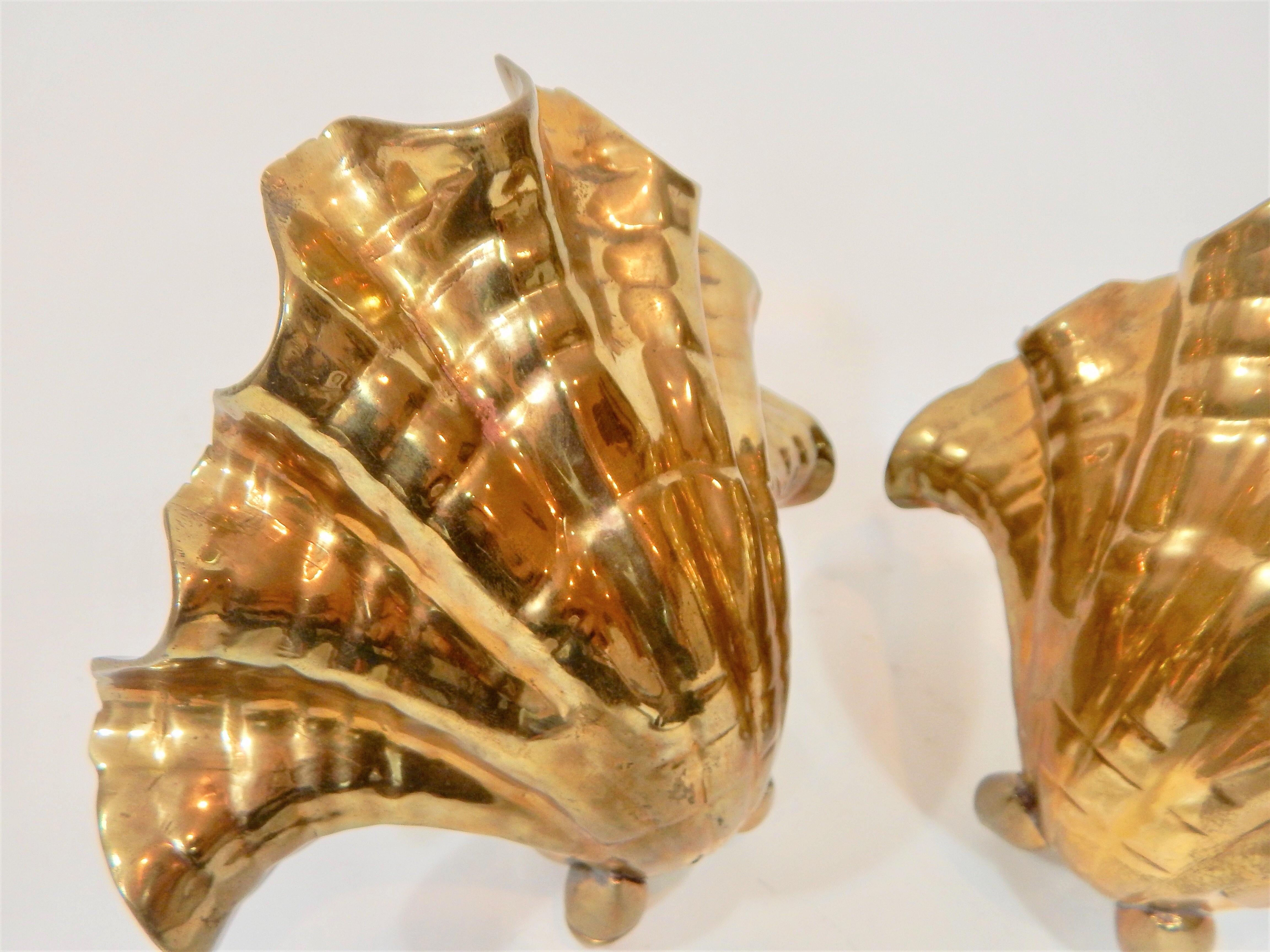 Mid Century Decorative Brass Shells  1