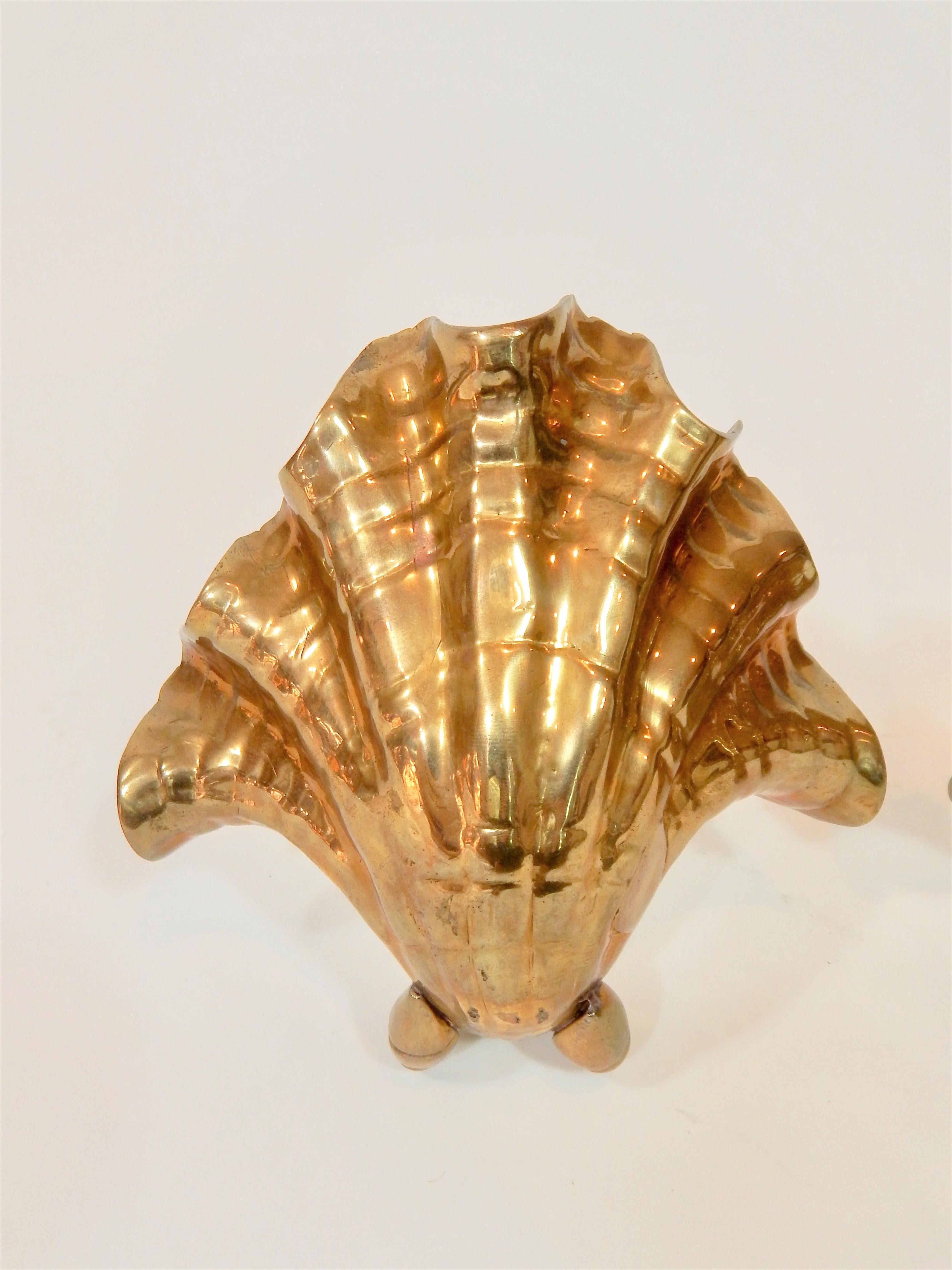 Mid Century Decorative Brass Shells  2
