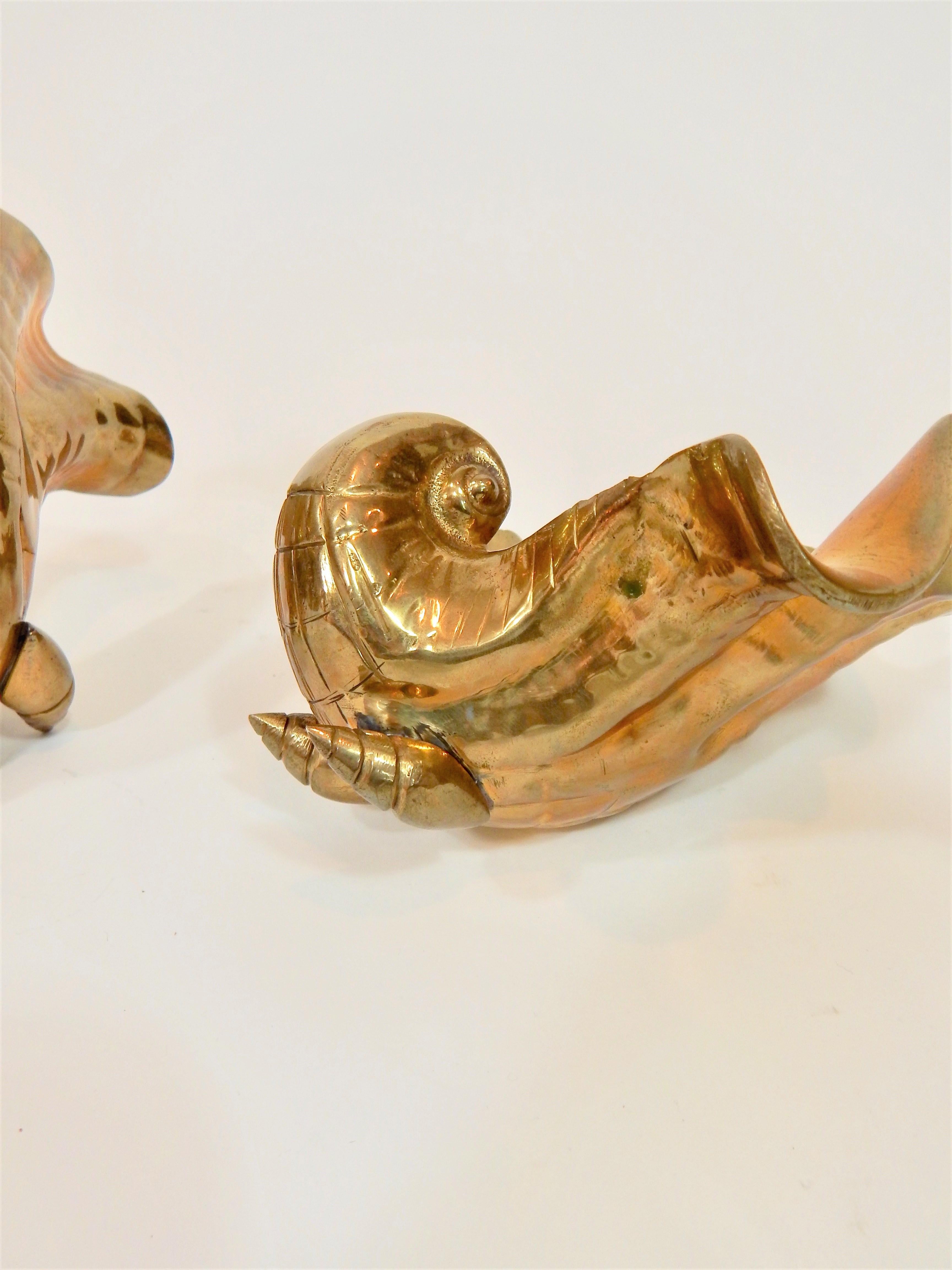 Mid Century Decorative Brass Shells  5