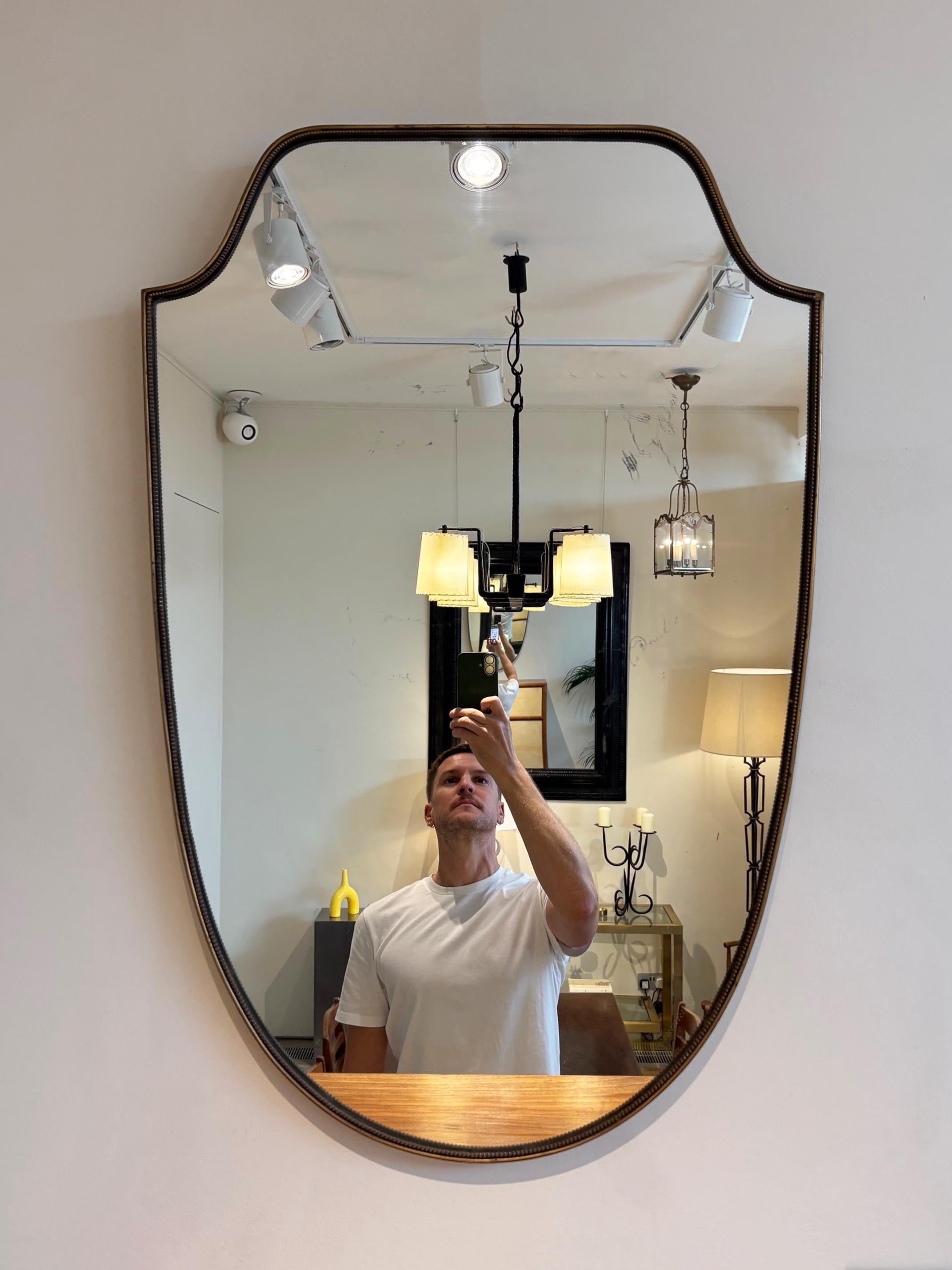 Brass Shield Mirror