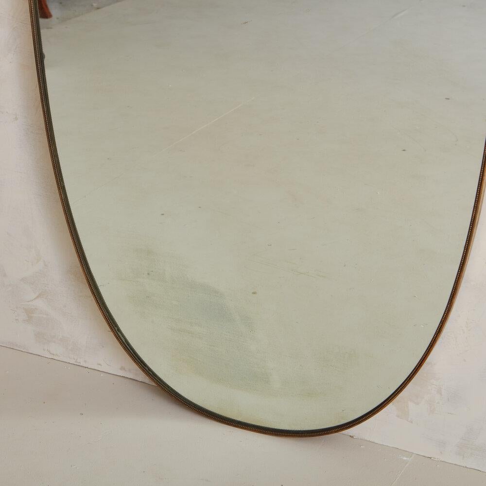 Brass Shield Mirror with Beaded Fillet 1