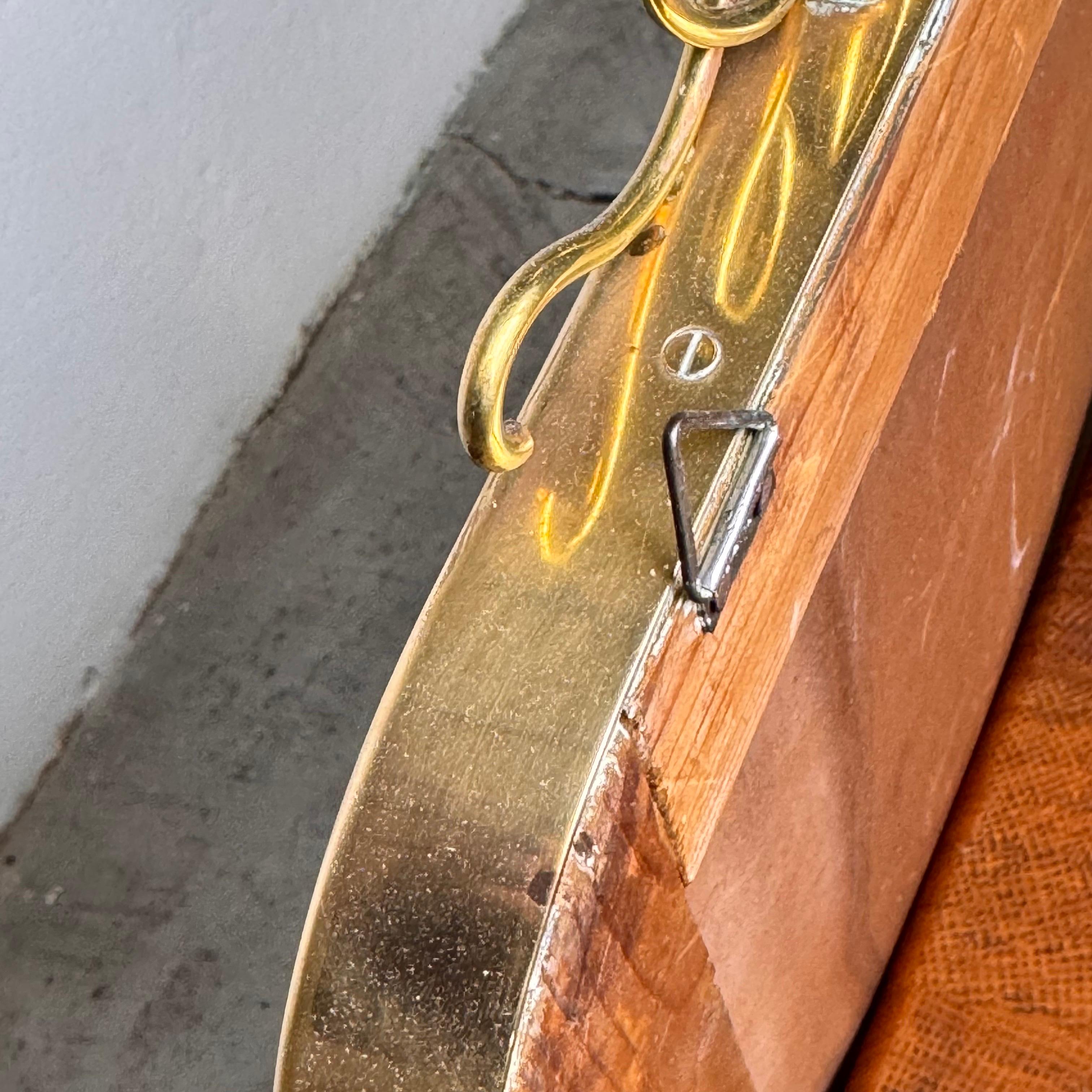 Brass Shield Mirror with Randaccio Design Attributed to Gio Ponti, 1950s For Sale 5