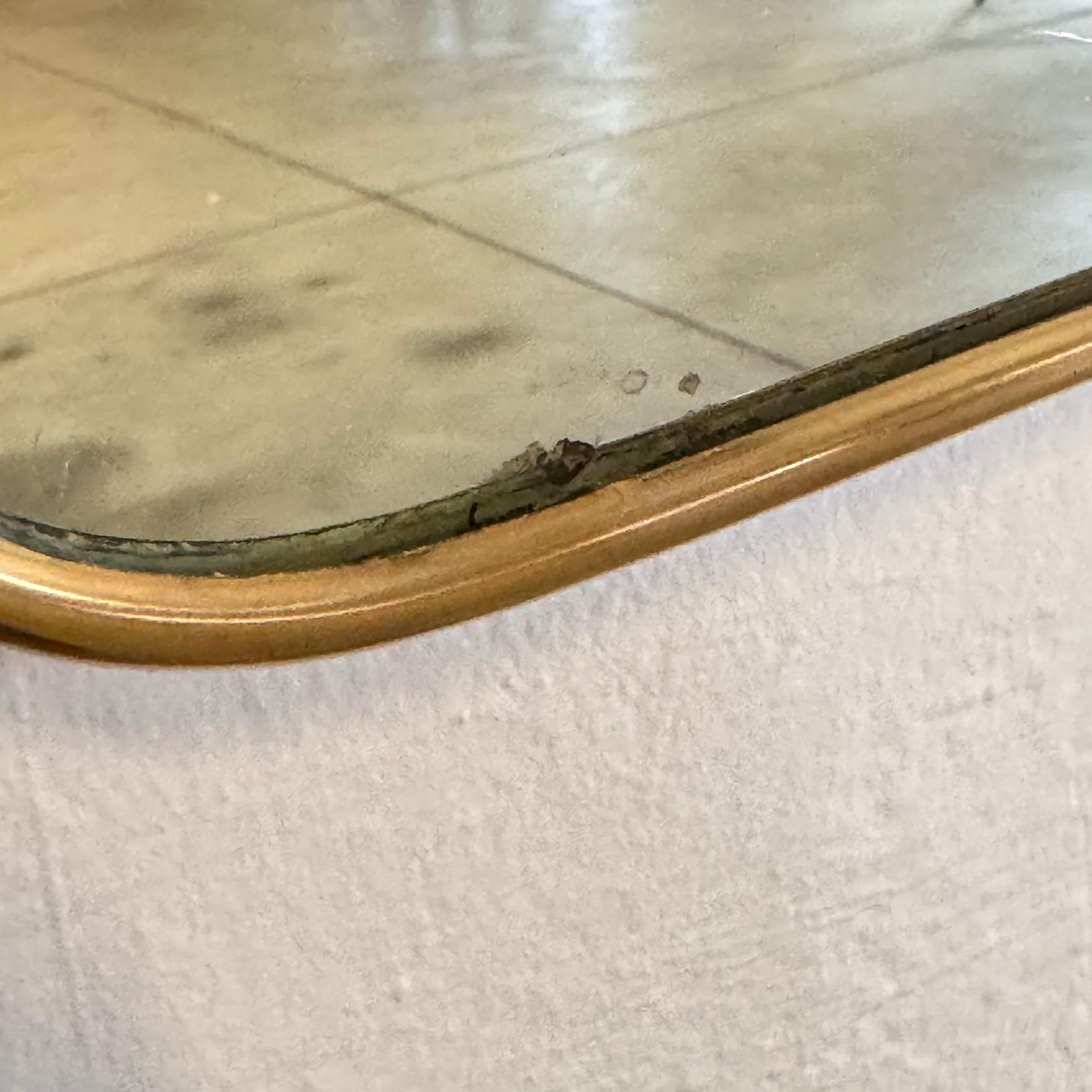 Brass Shield Mirror with Randaccio Design Attributed to Gio Ponti, 1950s For Sale 7