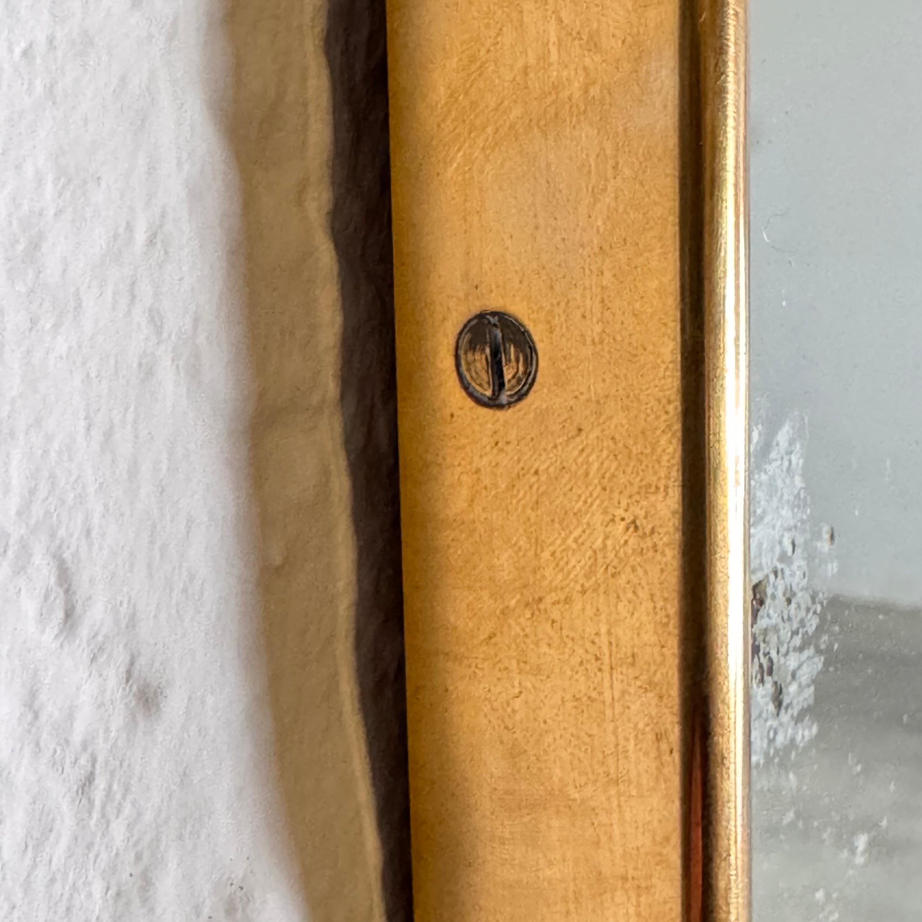 Brass Shield Mirror with Randaccio Design Attributed to Gio Ponti, 1950s For Sale 8