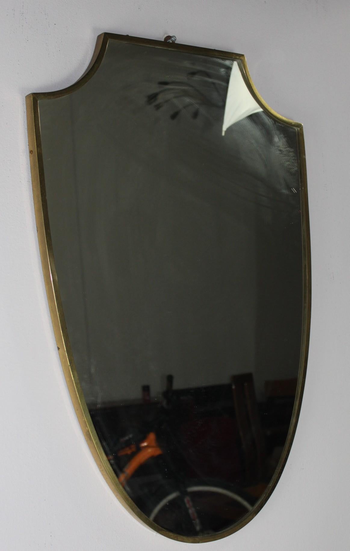 Italian Brass shield shape italian mirror