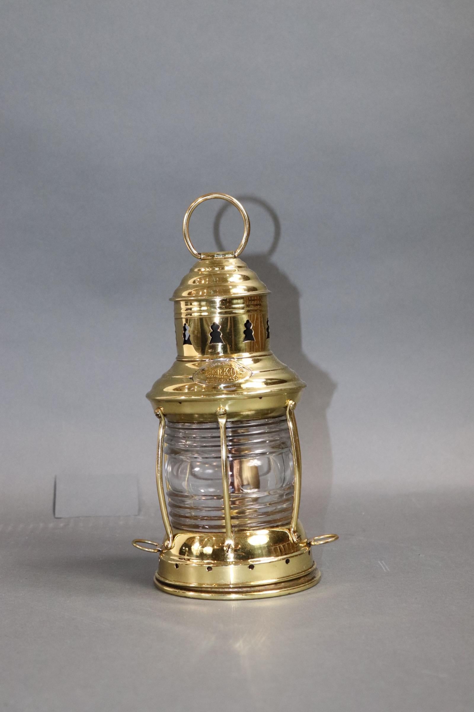 Brass Ships Anchor Lantern by Perko In Good Condition In Norwell, MA