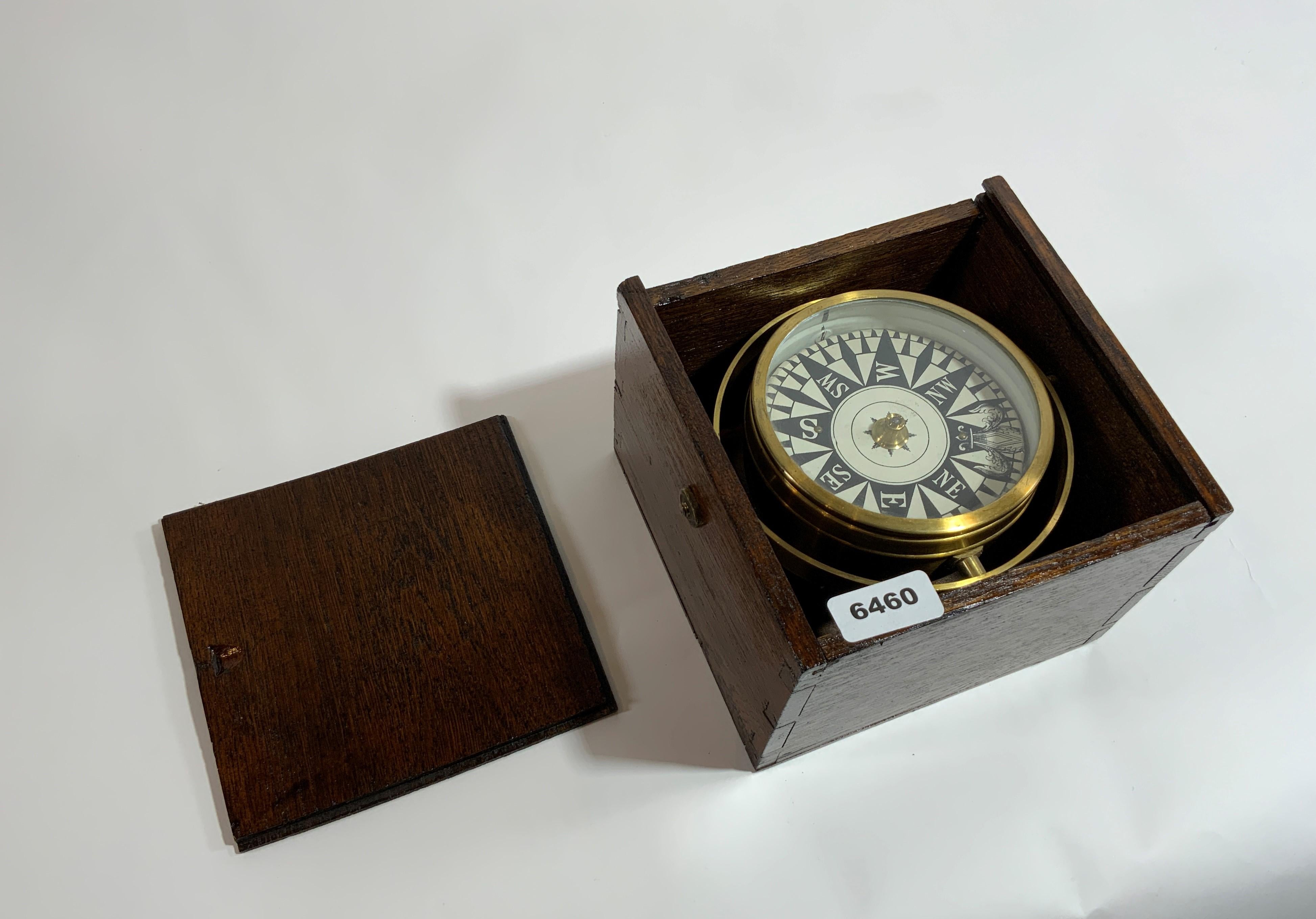 Brass Ships Compass, Circa 1880 In Good Condition In Norwell, MA