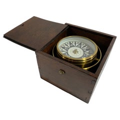 Antique Brass Ships Compass, Circa 1880