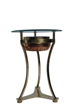 Brass Ship's Compass Converted to Side Table, Designer Deborah Lockhart Phillips