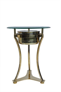 Brass Ship's Compass Converted to Side Table, Designer Deborah Lockhart Phillips