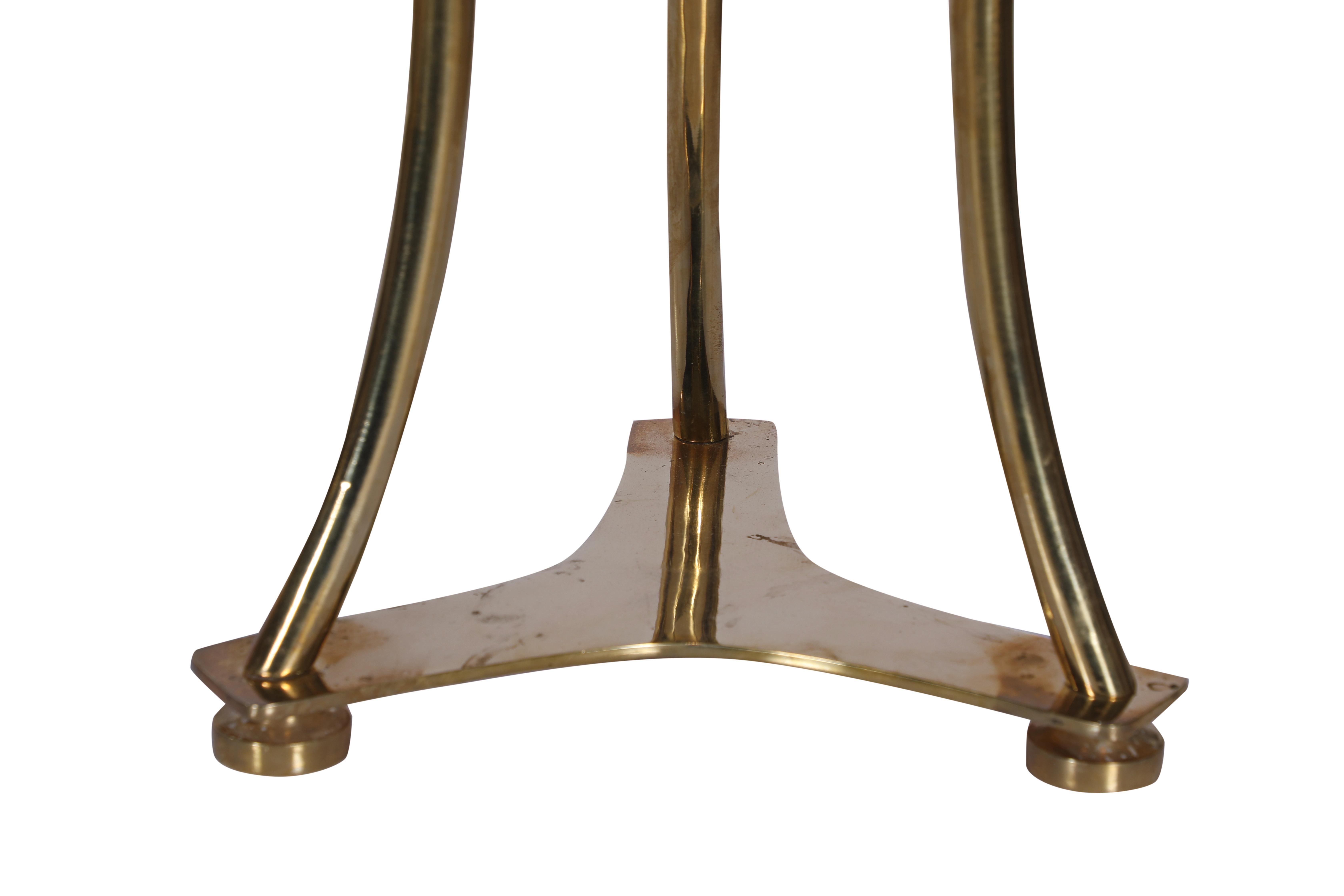 Industrial Brass Ship's Compass Converted to Side Table, Designer Deborah Lockhart Phillips For Sale
