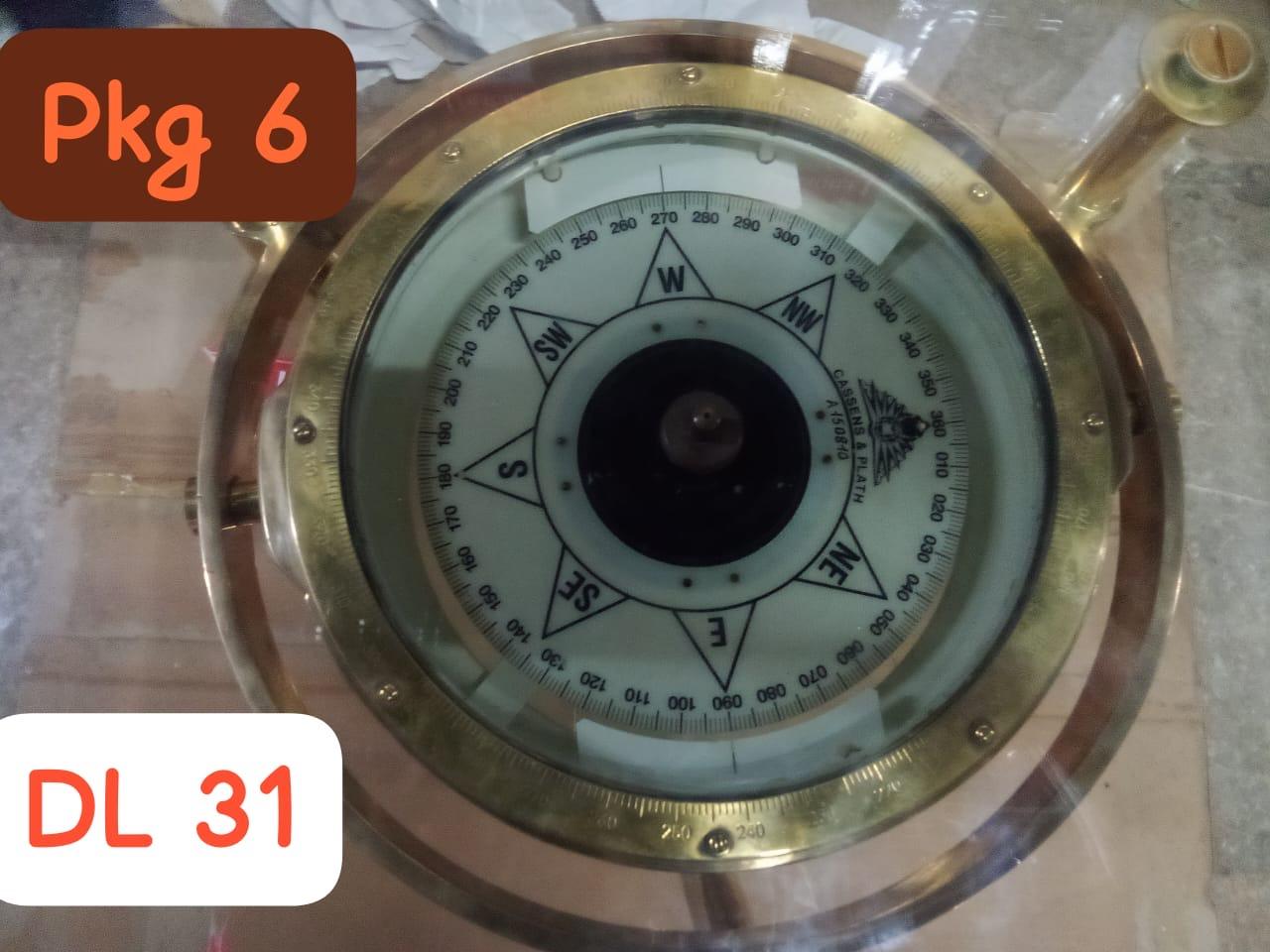 20th Century Brass Ship's Compass Converted to Side Table, Designer Deborah Lockhart Phillips For Sale
